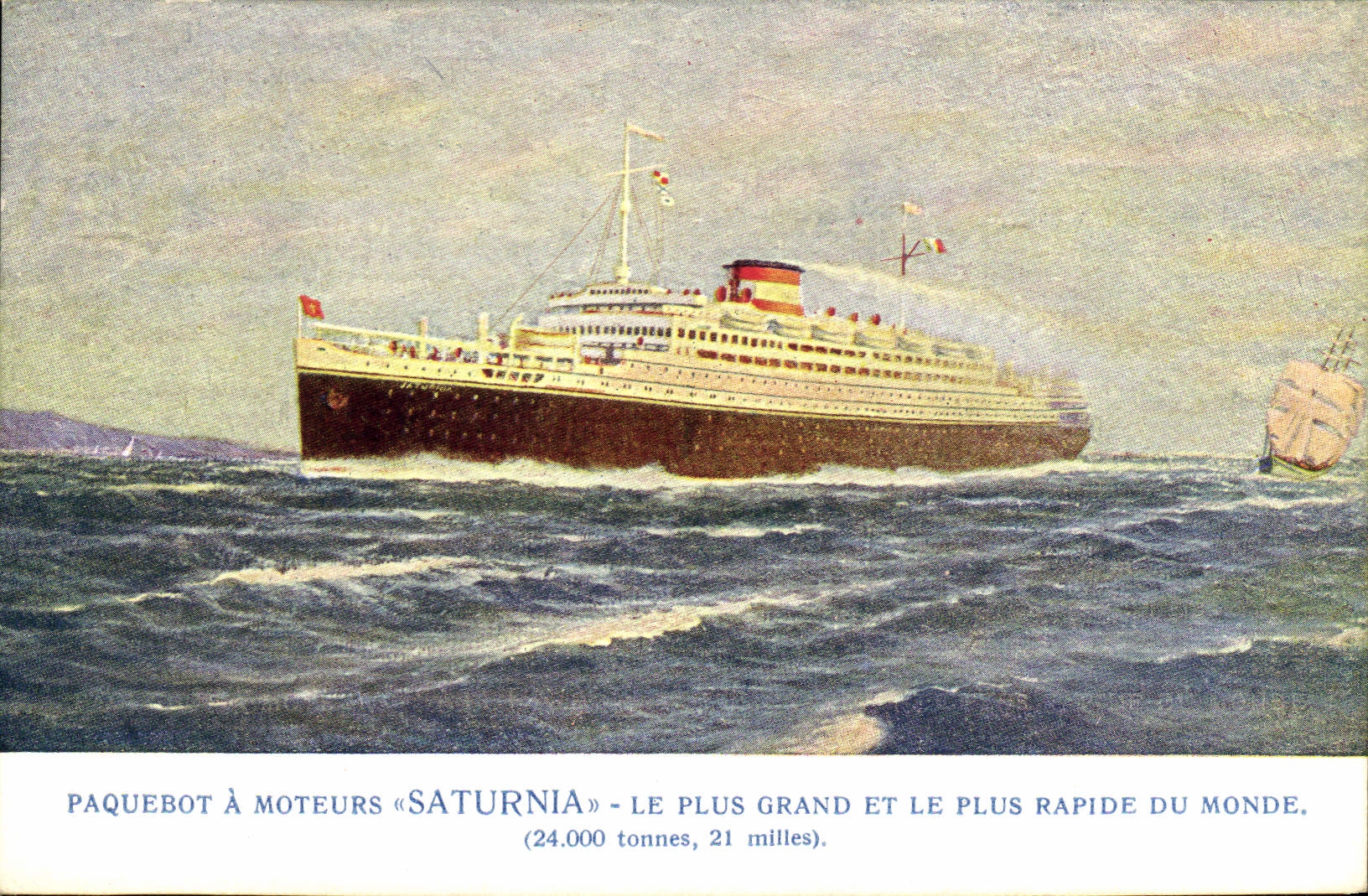 CPA Bateau Paquebot a moteurs Saturnia