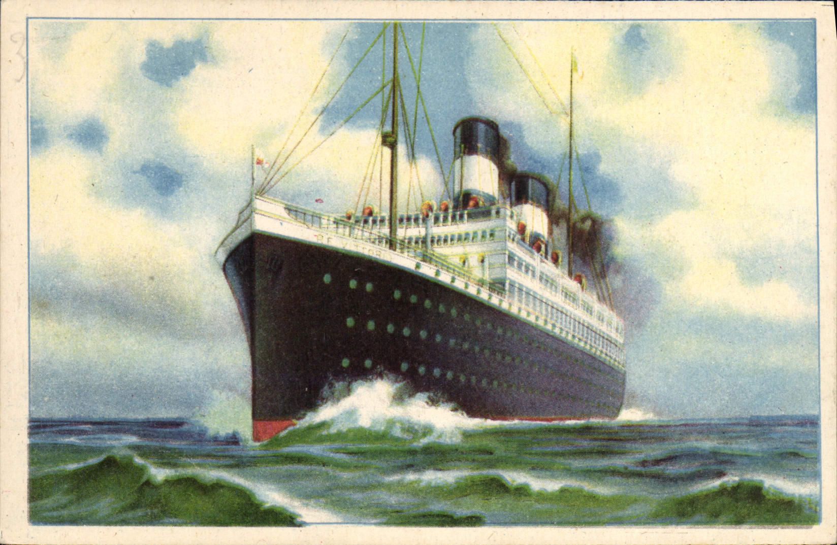 VINTAGE POSTCARD Boat Steamer Re Vittorio NGI