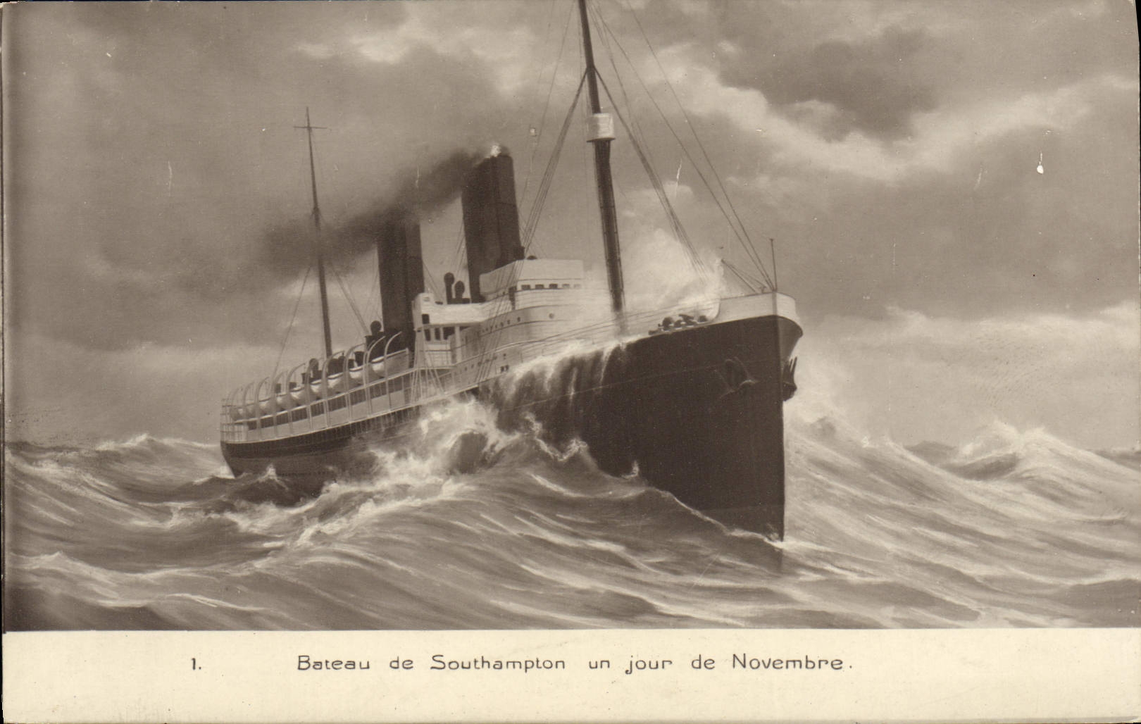 VINTAGE POSTCARD Boat Steamer Boat of Southampton one day of November