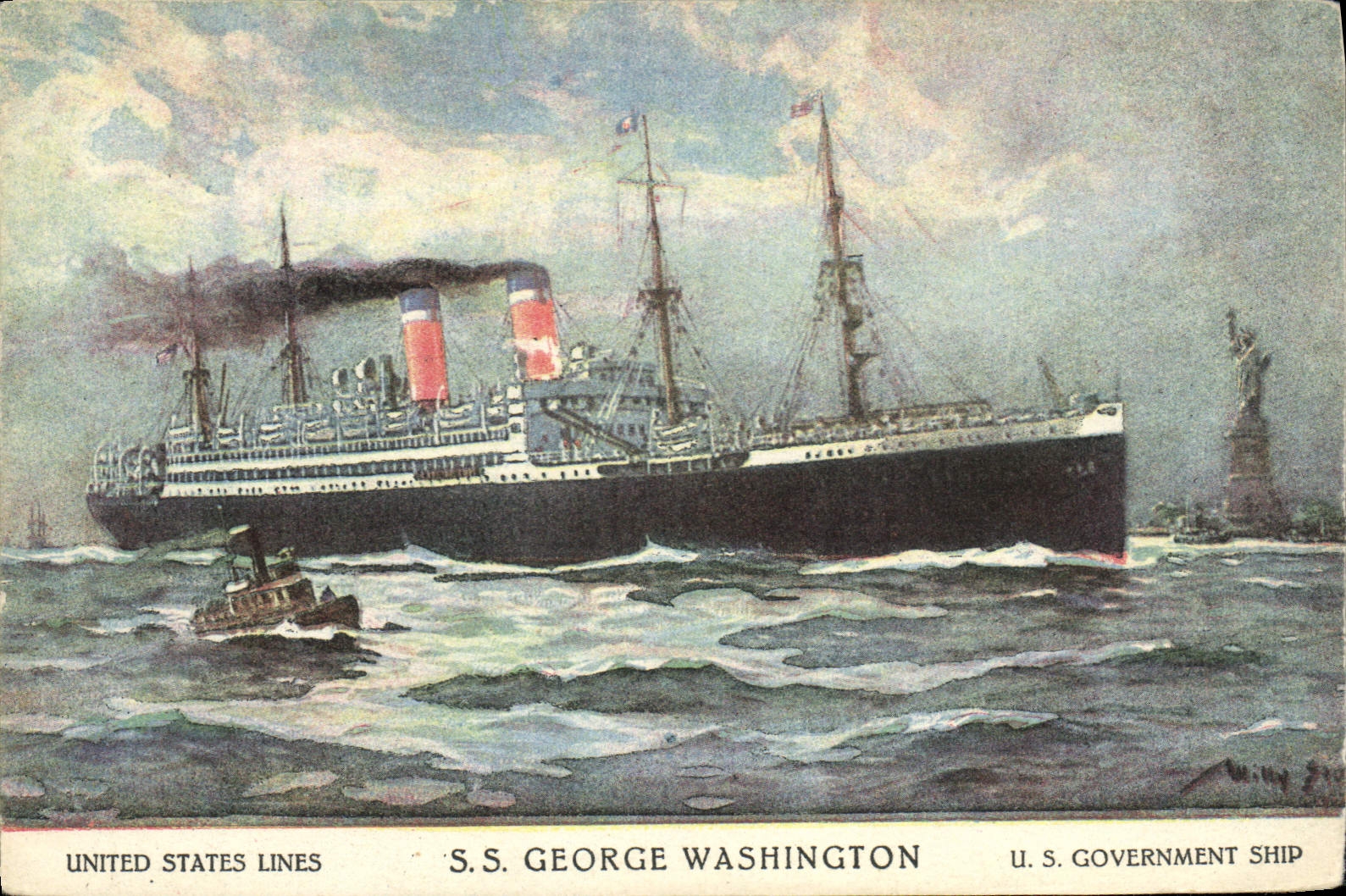 CPA Bateau Paquebot SS George Washington