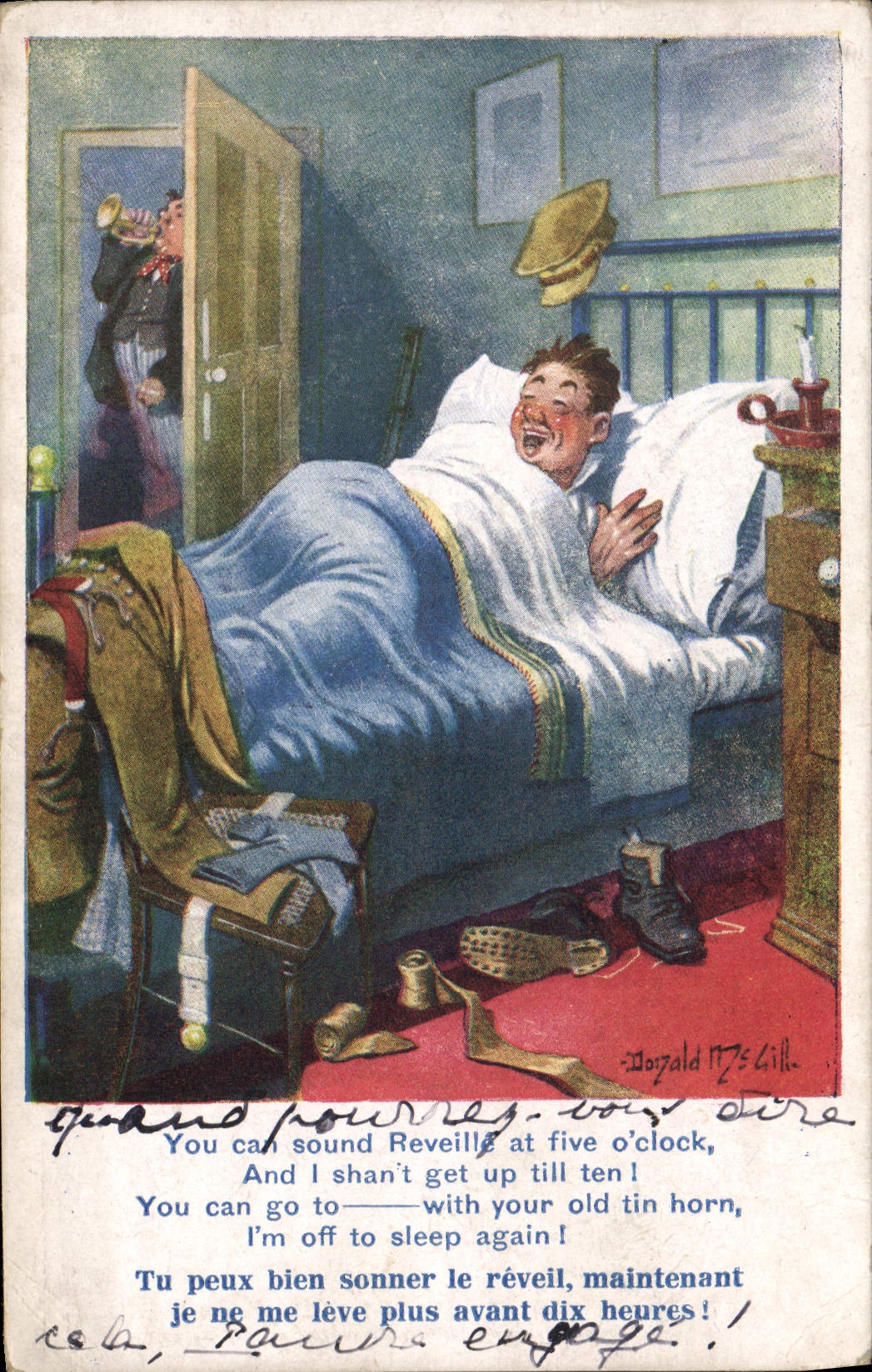 CPA Fantaisie Illustrateur Donald Mc Gill Soldat Militaria