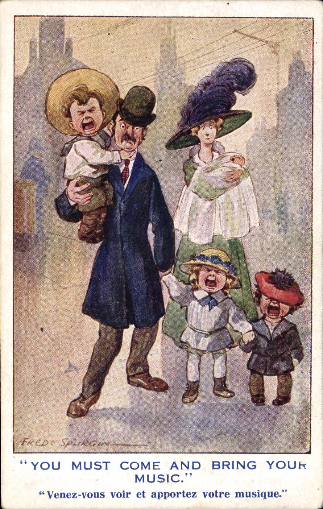 VINTAGE POSTCARD Fantasy Illustrator Family Fred Spurgin