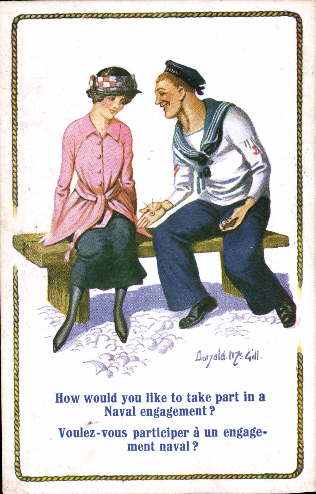 CPA Fantaisie Illustrateur Femme Marin Donald Mc Gill