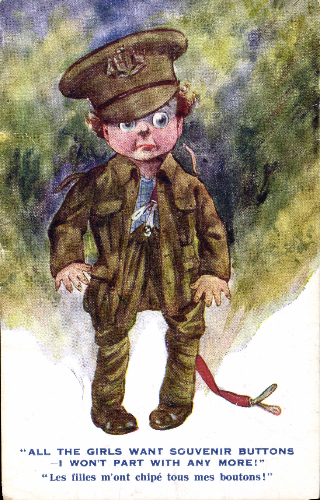 VINTAGE POSTCARD Fantasy Illustrator Child Miitaria Soldier