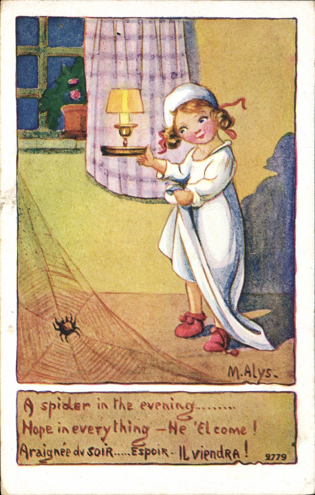 CPA Fantaisie Illustrateur Enfant Toile d'araignee Alys
