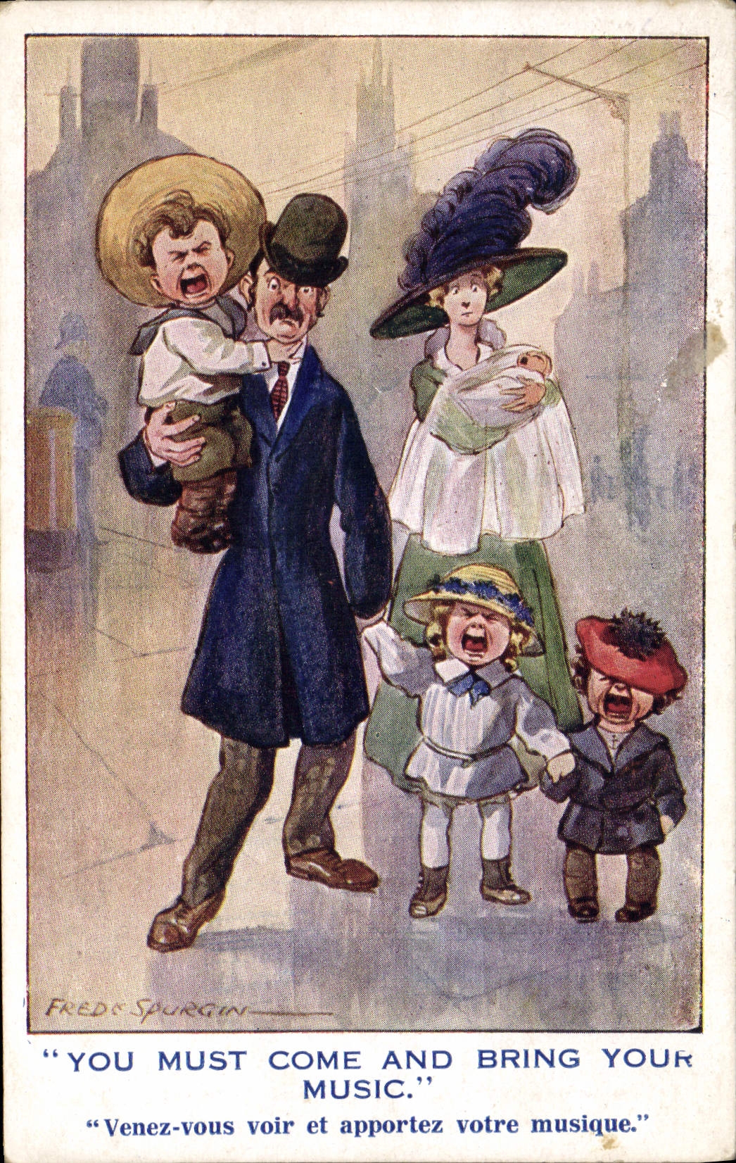 CPA Fantaisie Illustrateur Famille Fred Spurgin