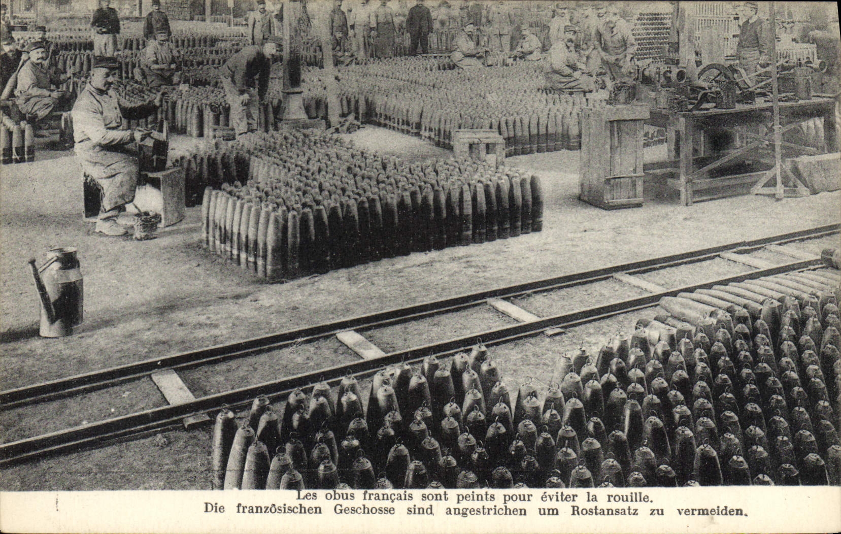 VINTAGE POSTCARD Militaria Manufacture of the shells