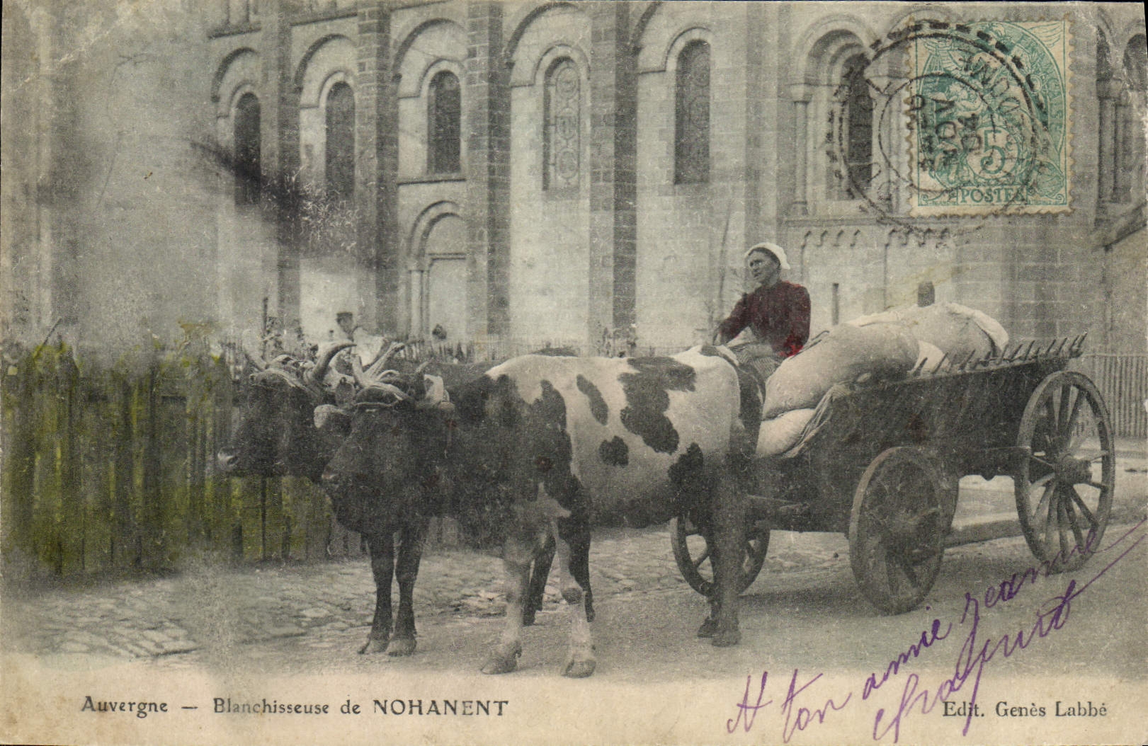 CPA Auvergne Blanchisseuses de Nohanent Vache TOP