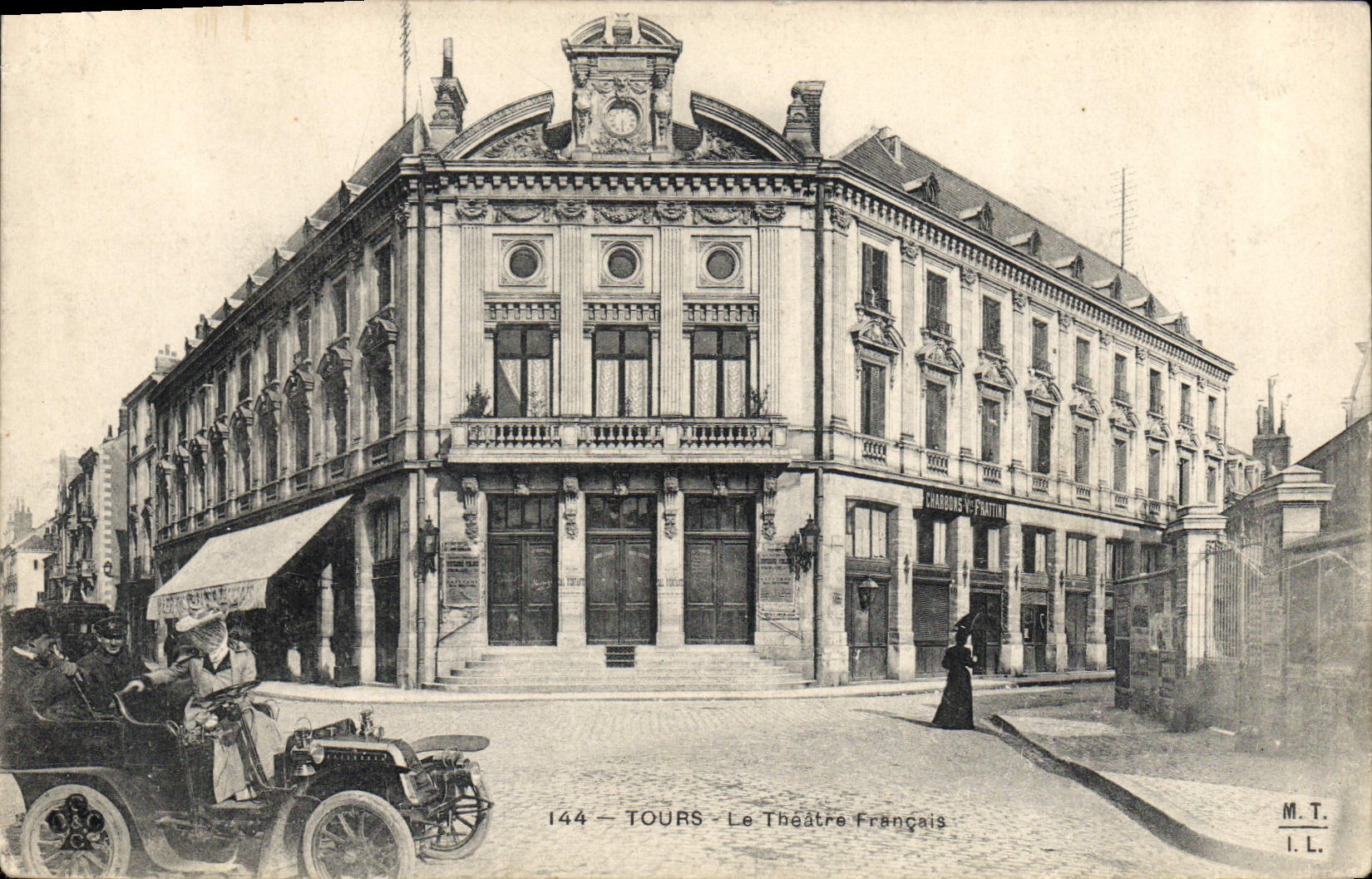 VINTAGE POSTCARD Tours Automobile French Theater