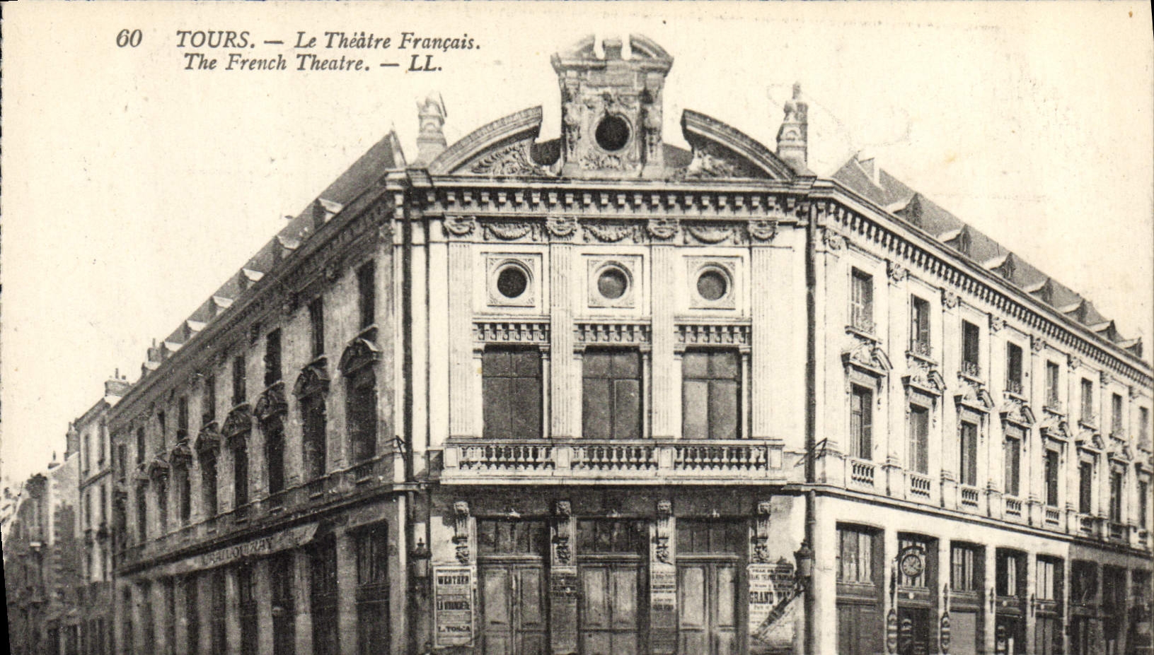 VINTAGE POSTCARD Tours French Theater