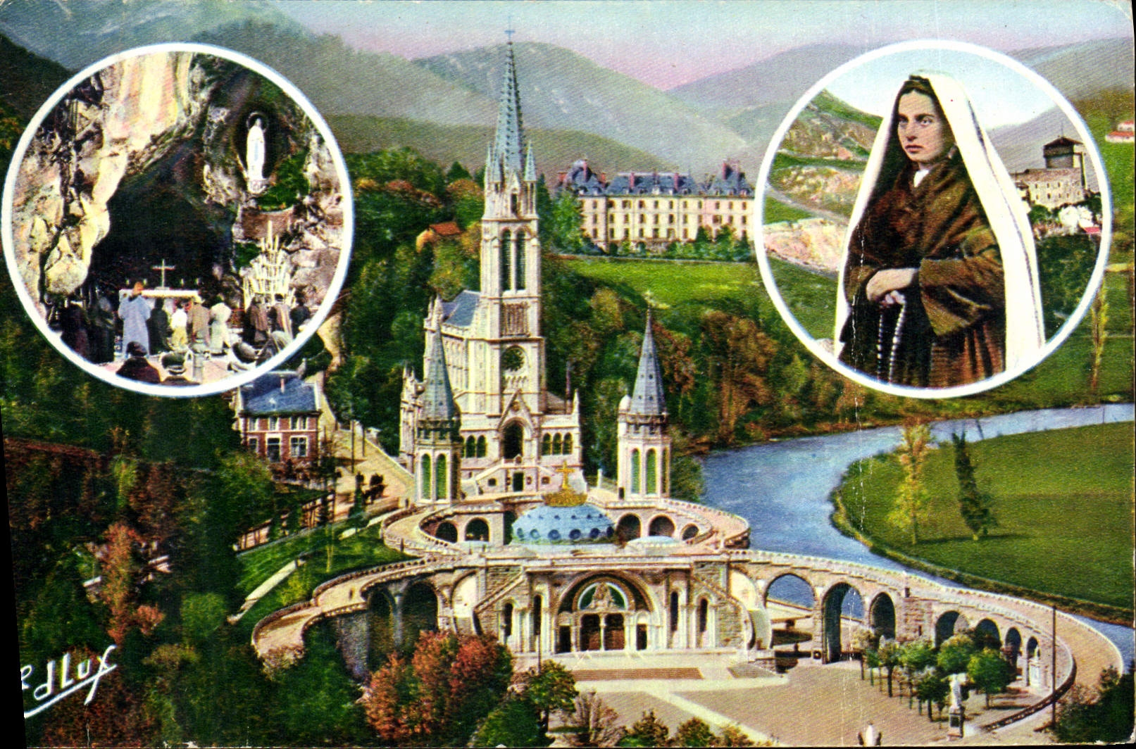 POSTAL MODERNA pesado la basílica co. Bernadette