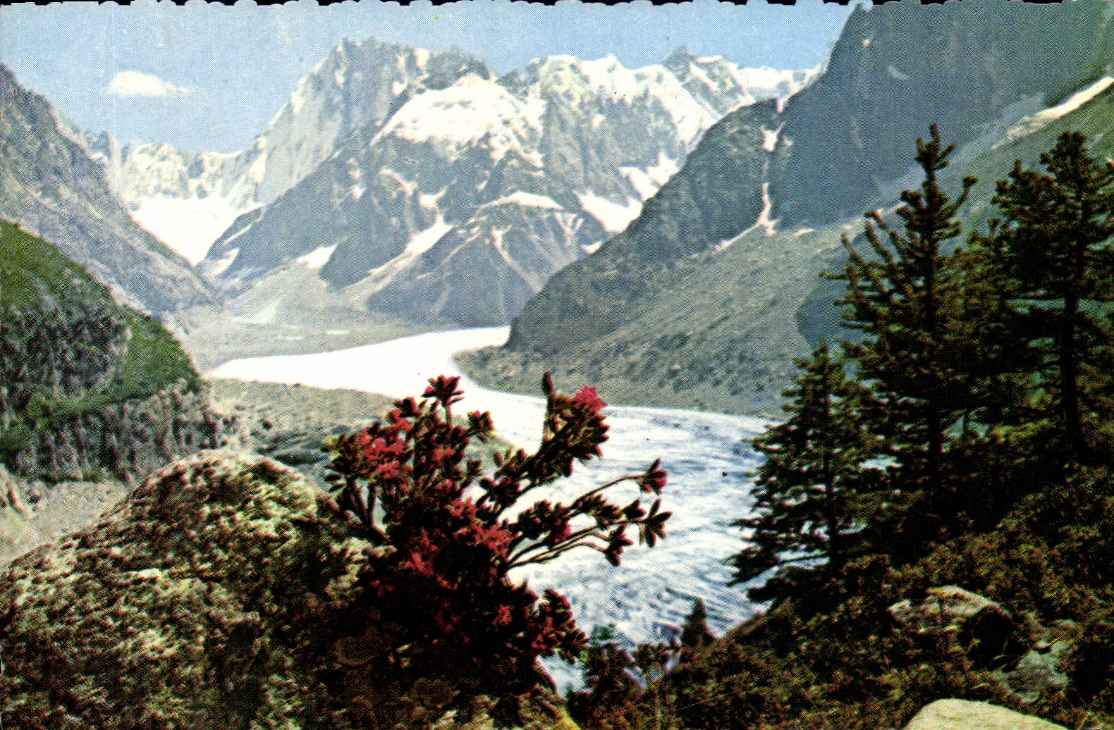 MODERN CARD Mont Blanc sea of ice Solid mass of Large Jorasses