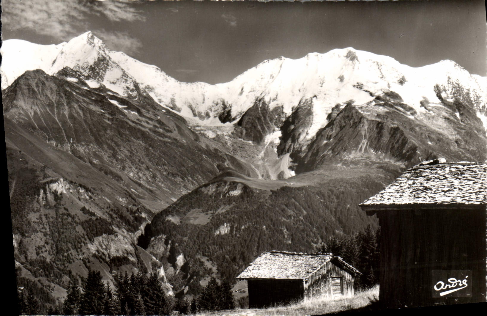 MODERN CARD Alpine Landscapes Old Country cottages In High mountain