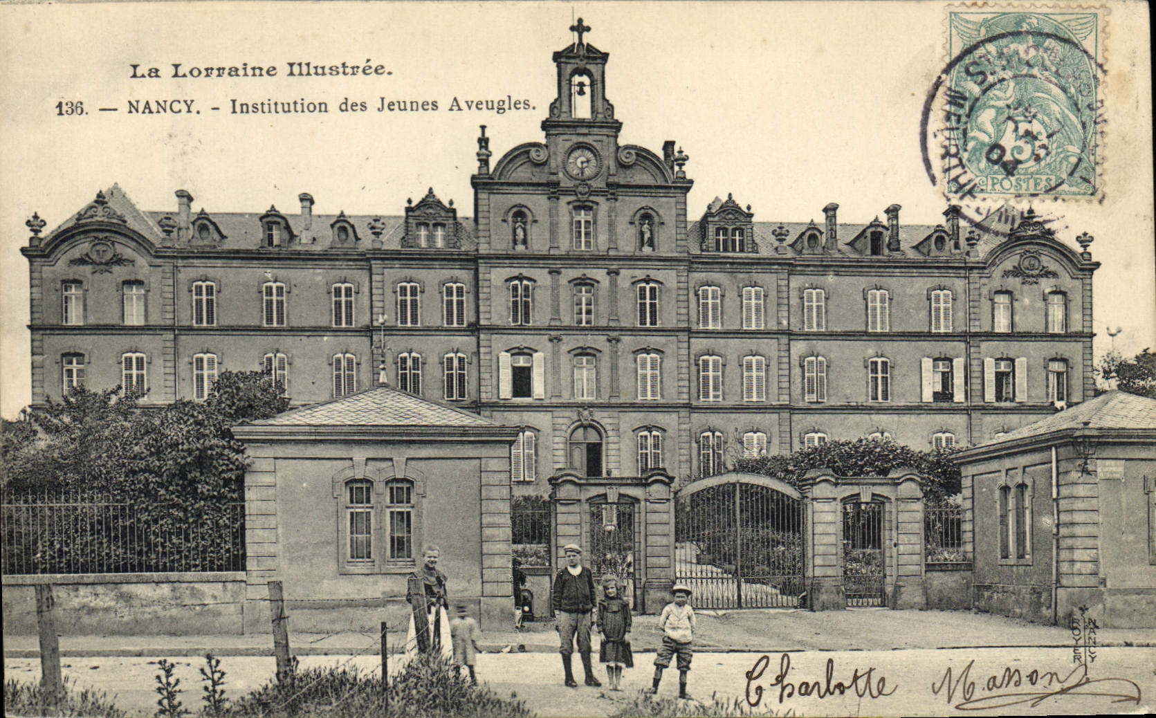 VINTAGE POSTCARD Nancy Institution of the young blind men