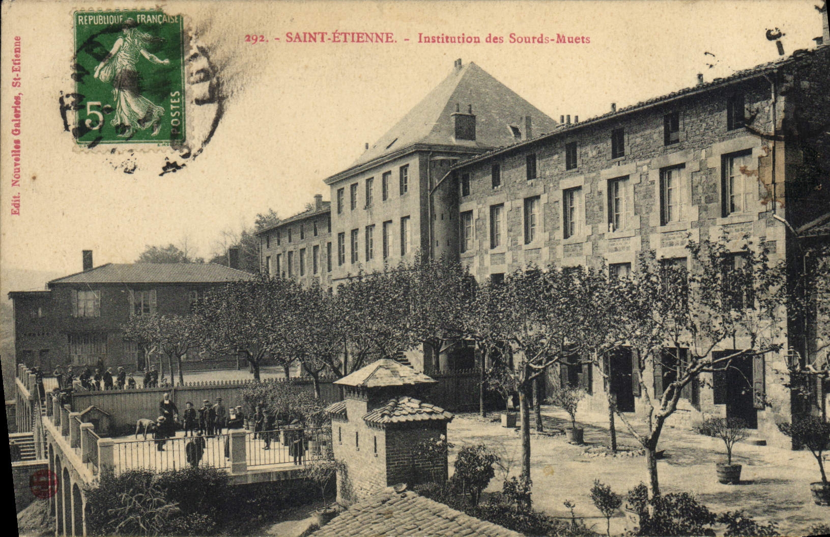 VINTAGE POSTCARD Saint-Etienne Institution of the dumb deaf persons