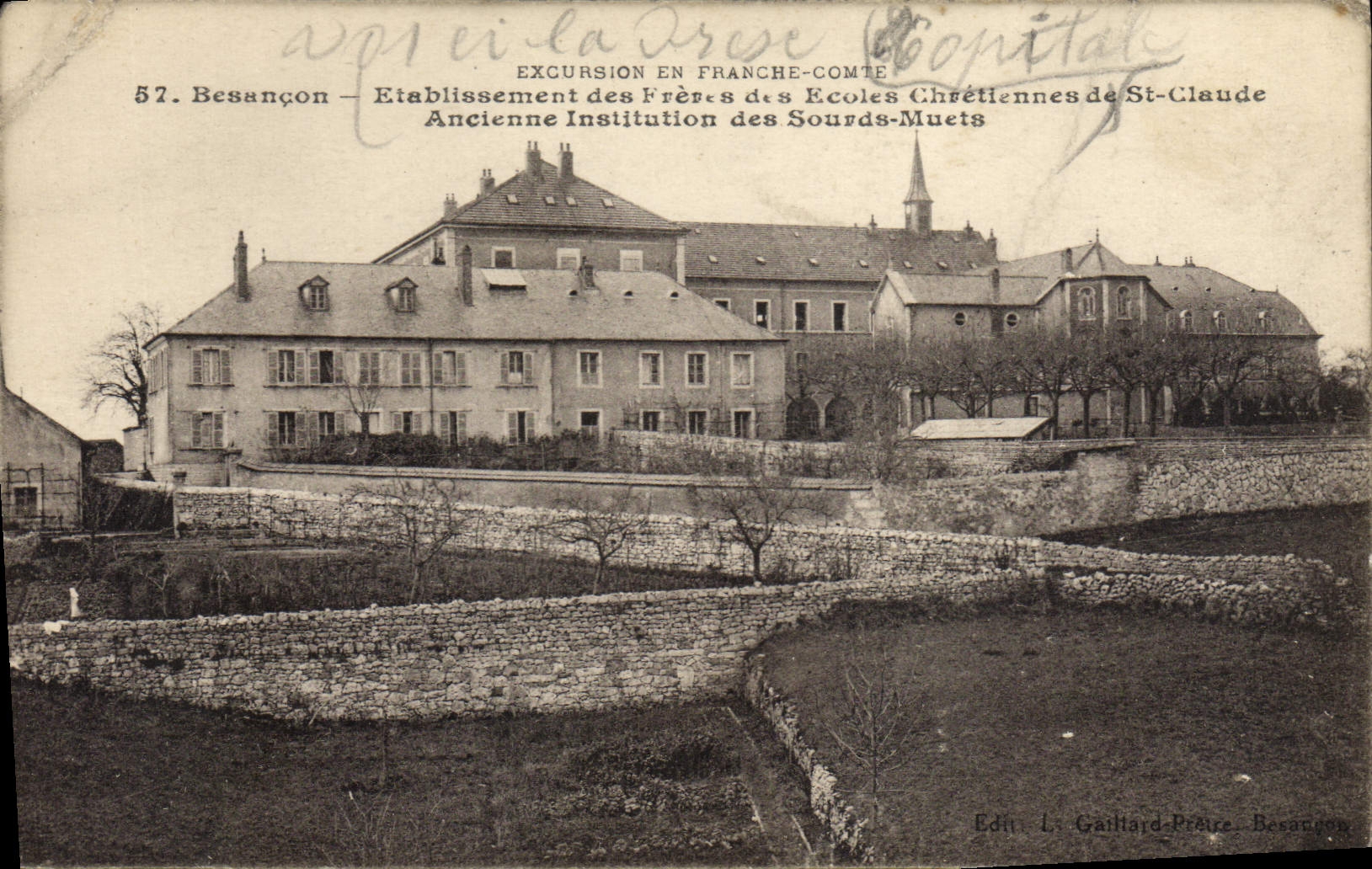 CPA Besancon Etablissement des freres et ecoles chretiennes de St Claude Ancienne institution des sourds muets 