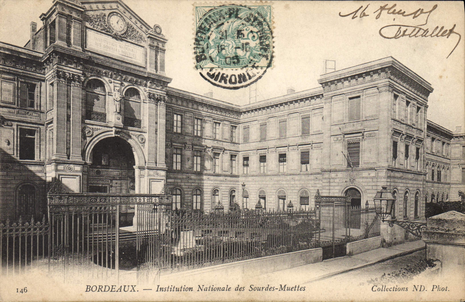 CPA Bordeaux Institution nationale des Sourdes Muettes 
