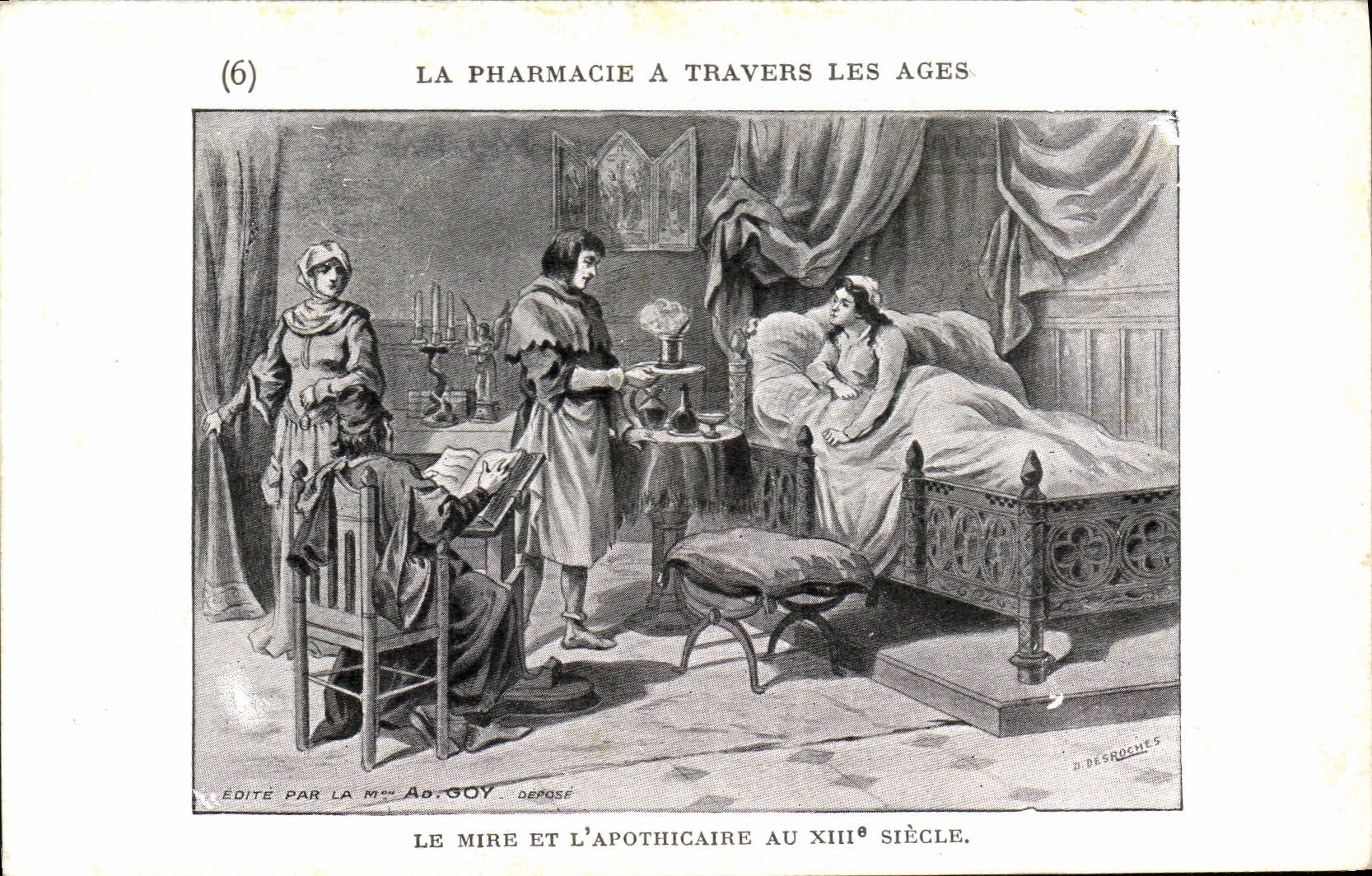 VINTAGE POSTCARD pharmacy through the old ones reflects It and the apothecary with 18th