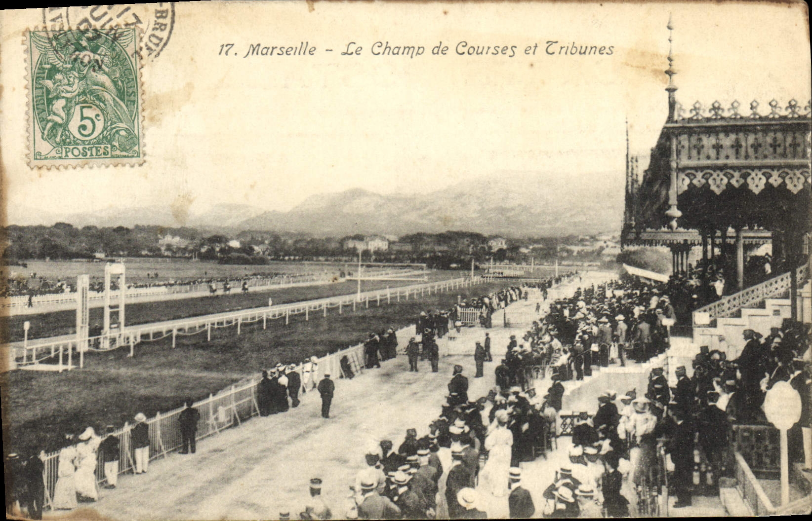 CPA Cheval Equitation Hippisme Marseille Le champ de courses et tribunes 