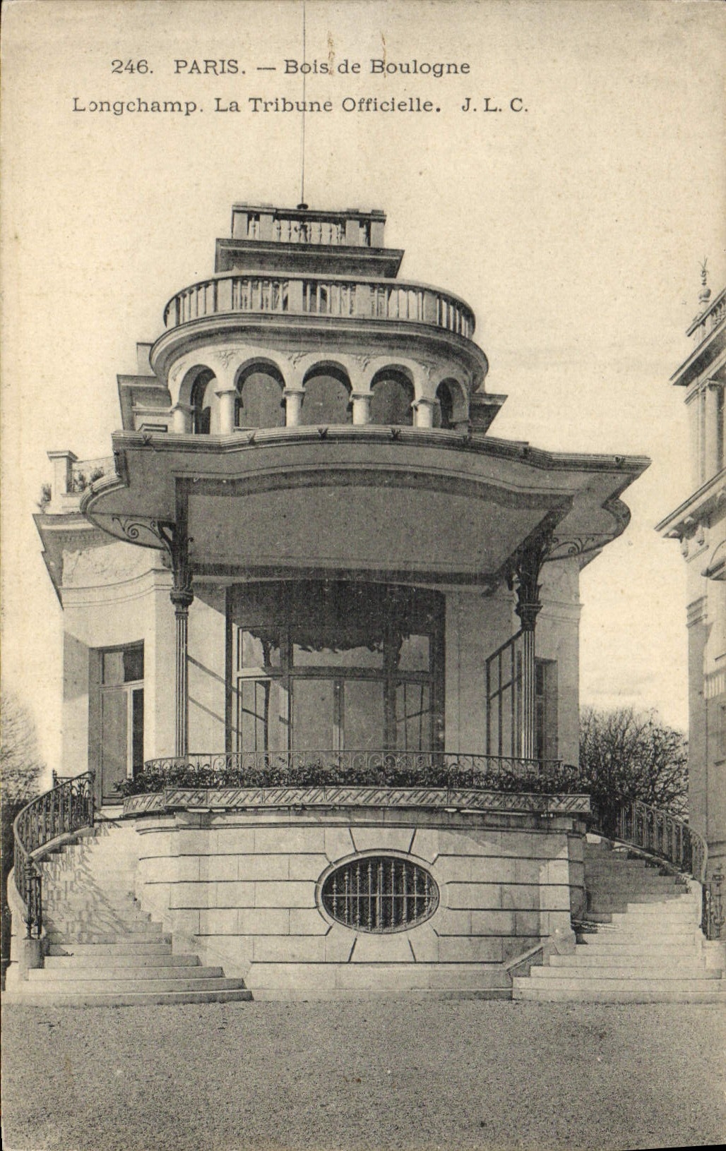 Bois de Boulogne de Hippisme París Longchamp de la equitación del caballo de la POSTAL de la VENDIMIA la plataforma oficial