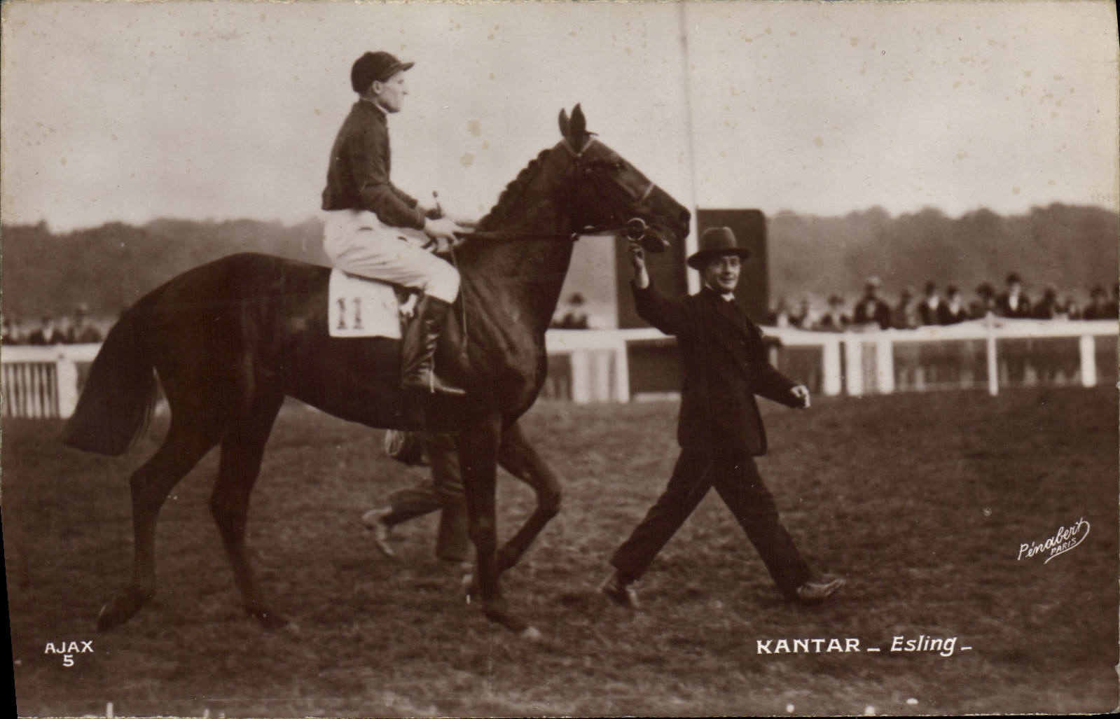 Club de jinete de Hippisme Kantar Esling de la equitación del caballo de la POSTAL de la VENDIMIA 1928