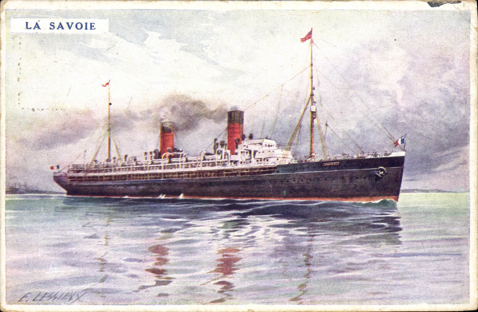 VINTAGE POSTCARD Boat Steamer Savoy