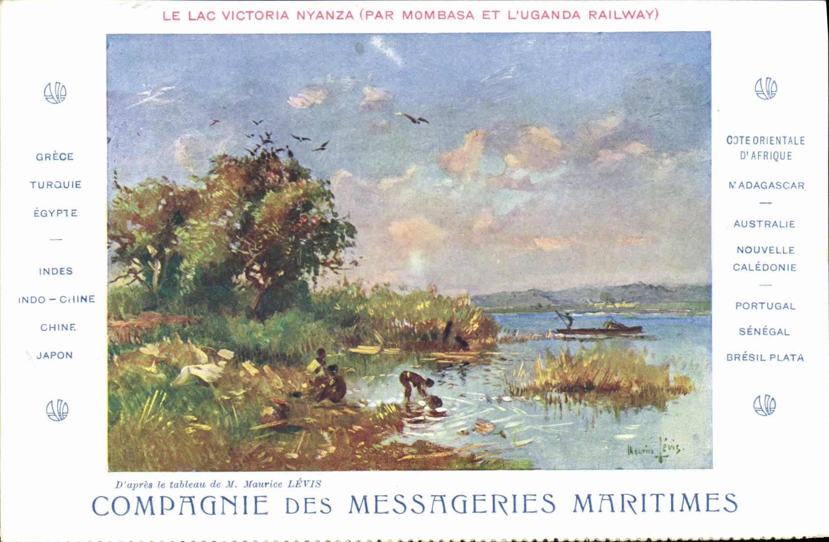 Lago Victoria Nyanza transport marítimo del vapor del barco de la POSTAL de la VENDIMIA por Mombasa y el ferrocarril de Uganda