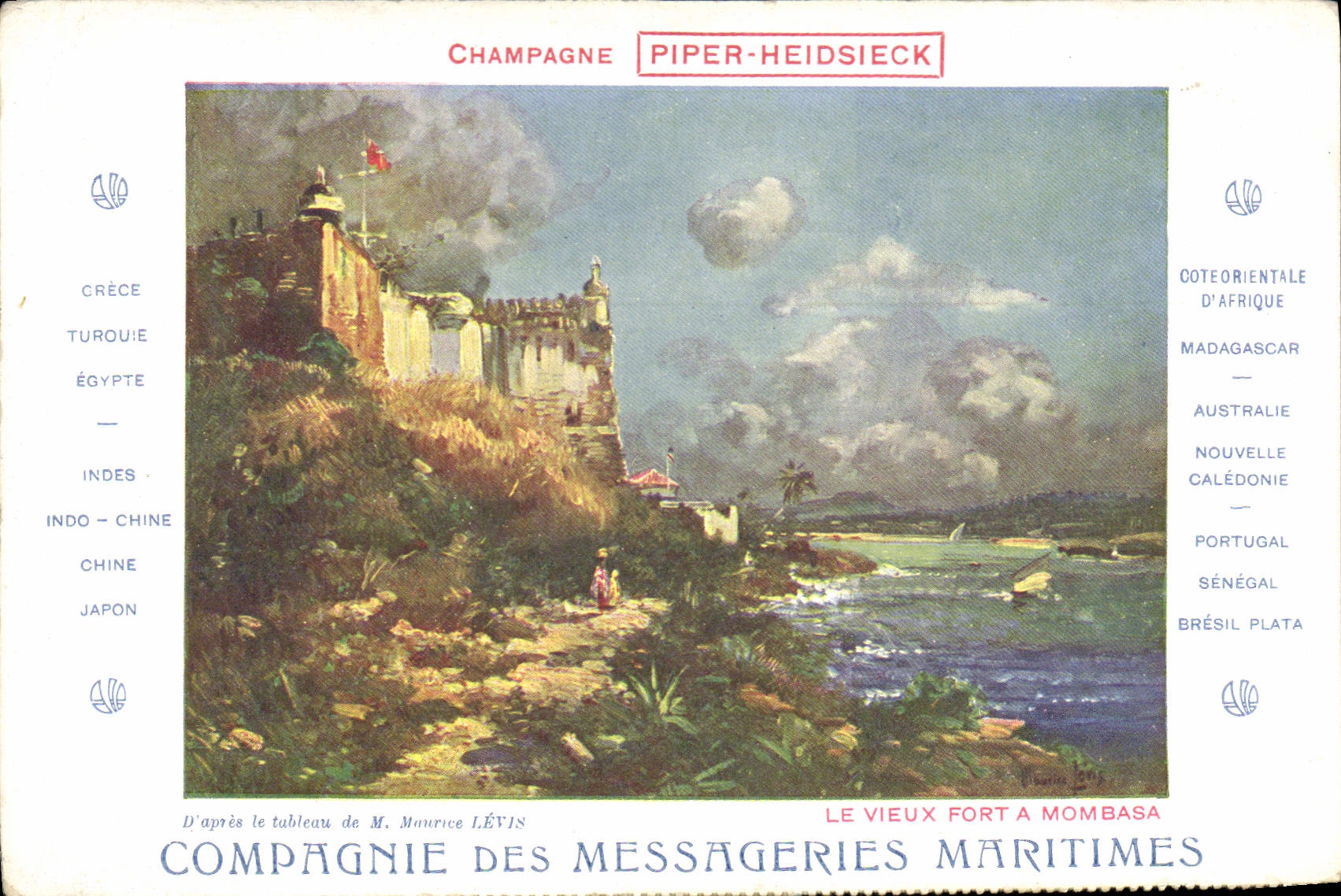 VINTAGE POSTCARD Bateau Steamer Maritime Transport the strong old man has Mombasa