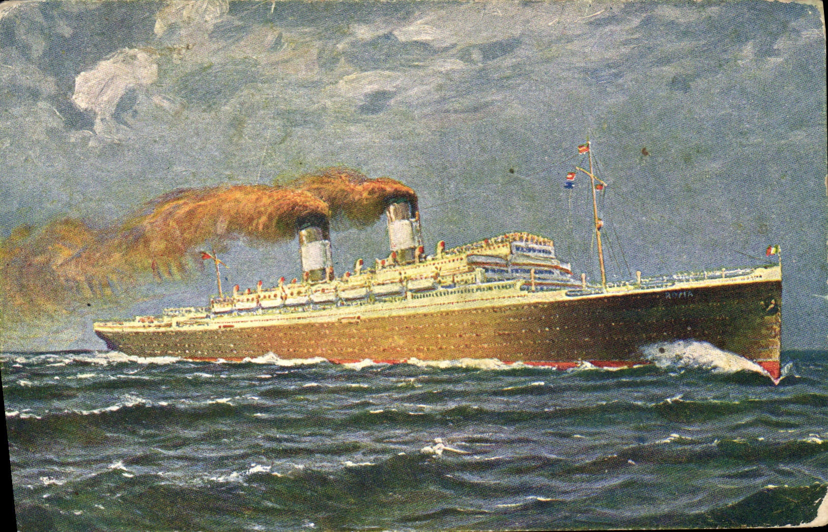 CPA Bateau Paquebot Roma 