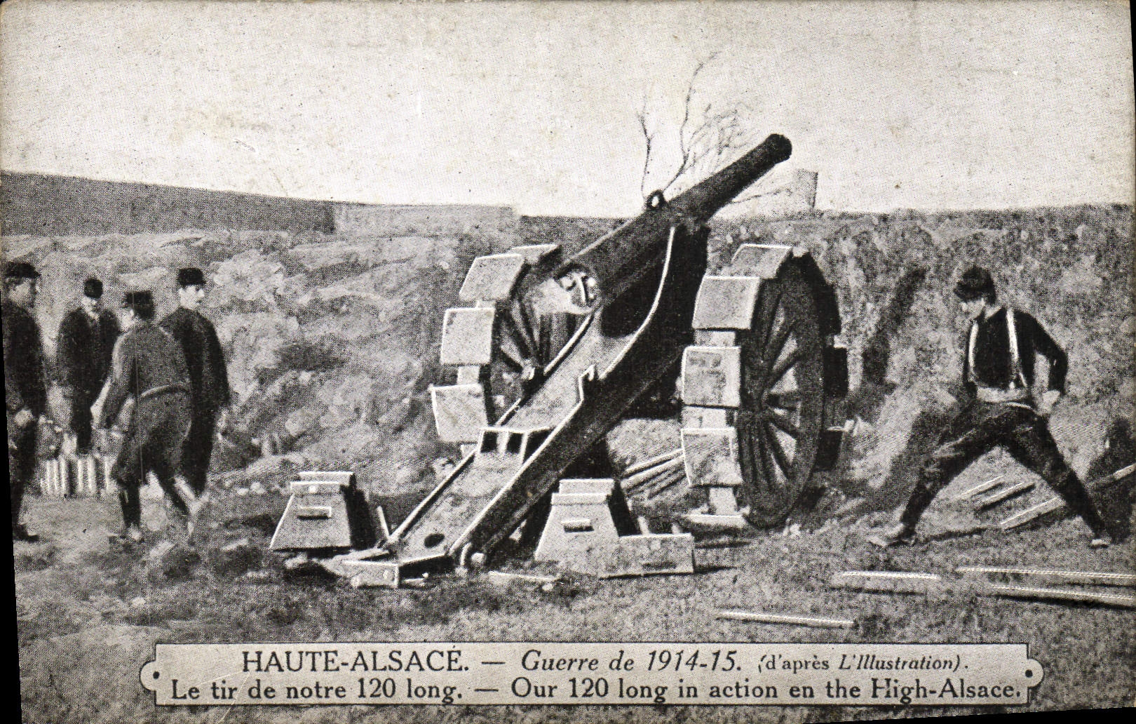 CPA Militaria Haute Alsace le tir de notre 120 long 