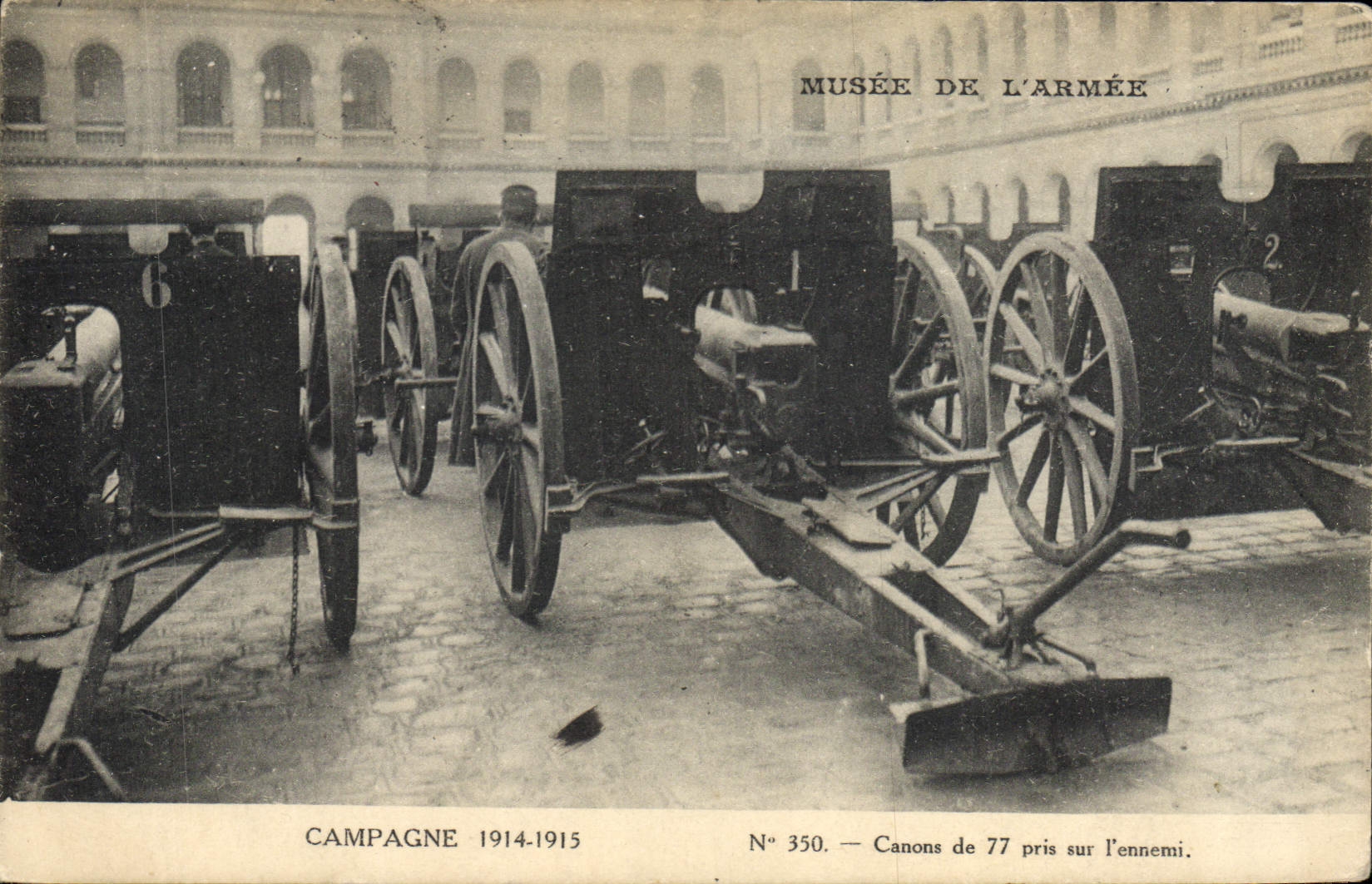 VINTAGE POSTCARD Militaria Guns of 77 taken on the enemy Paris Museum of the army
