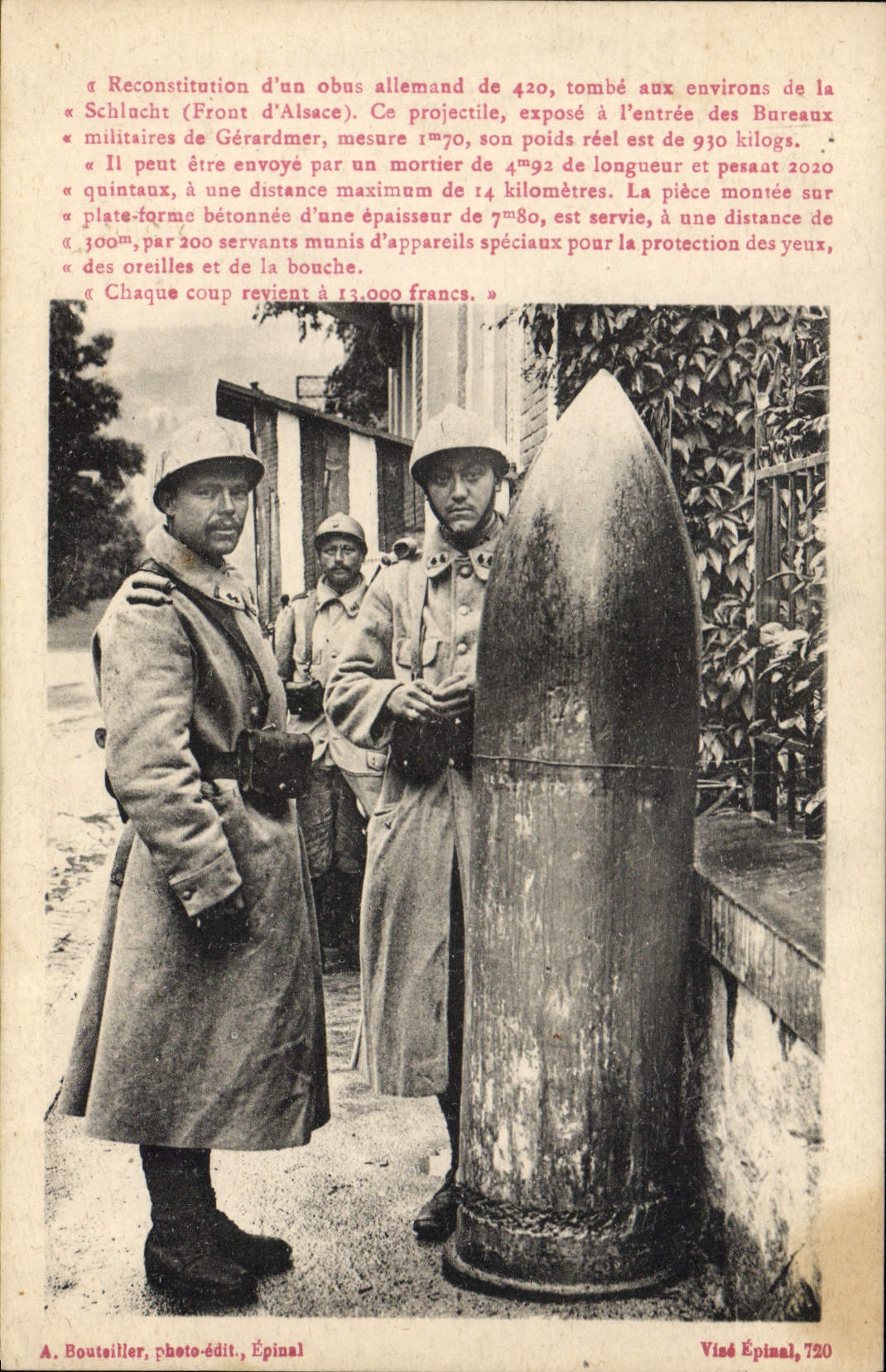 CPA Militaria Obus allemand de 420