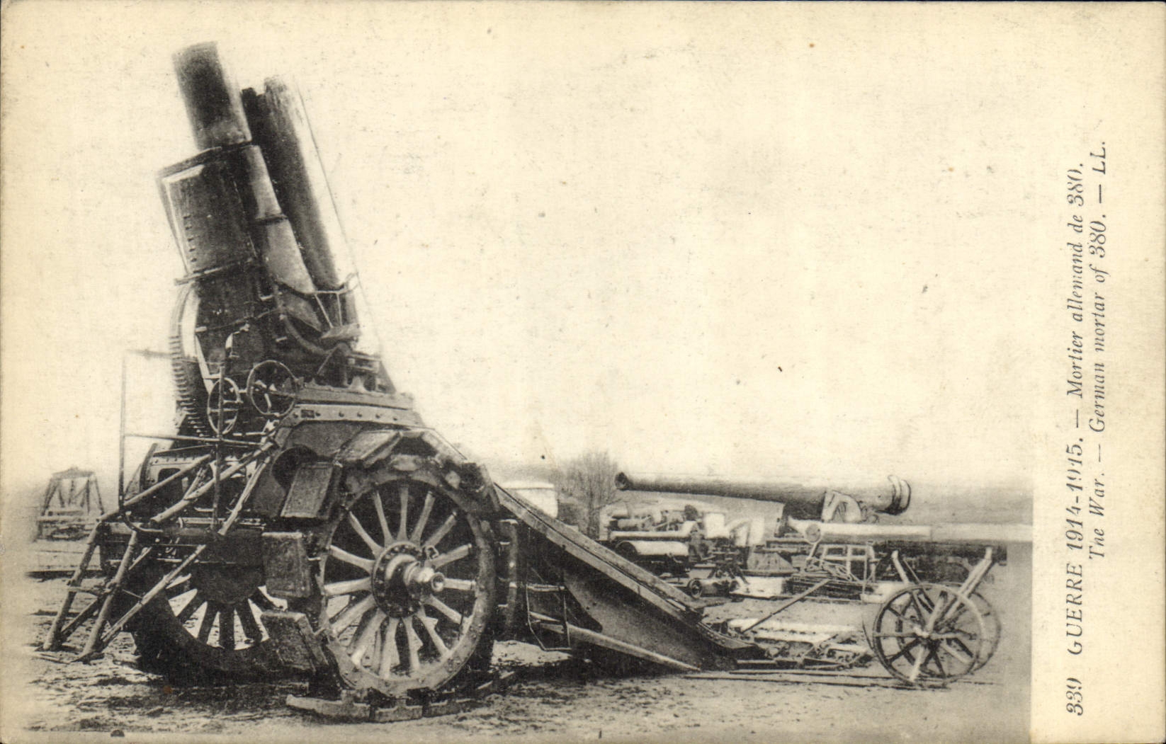 CPA Militaria Mortier allemand de 380