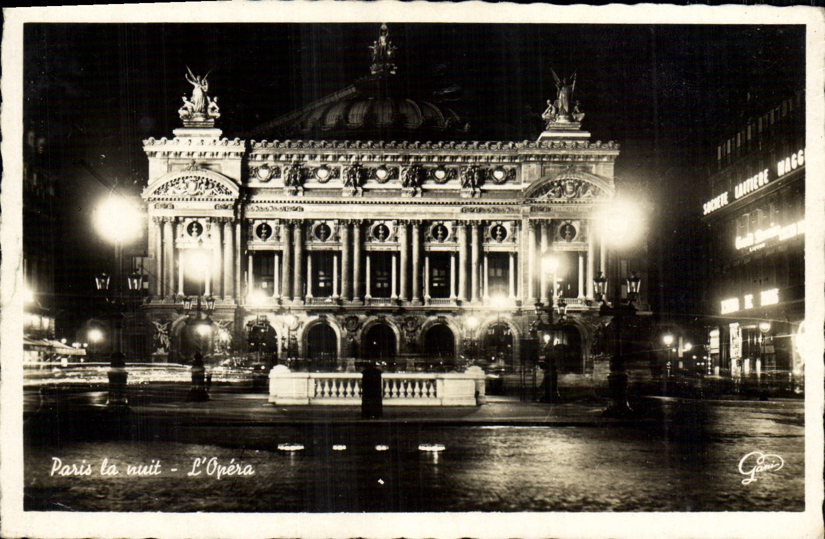 MODERN CARD Paris the night the Opera