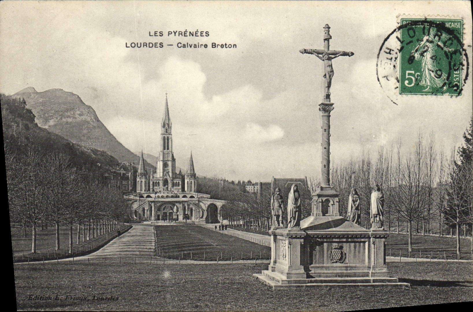 POSTAL Caivaire bretón pesado de la VENDIMIA