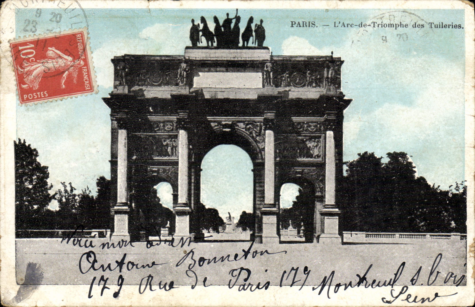 CPA Paris L'Arc de Triomphe des Tuileries