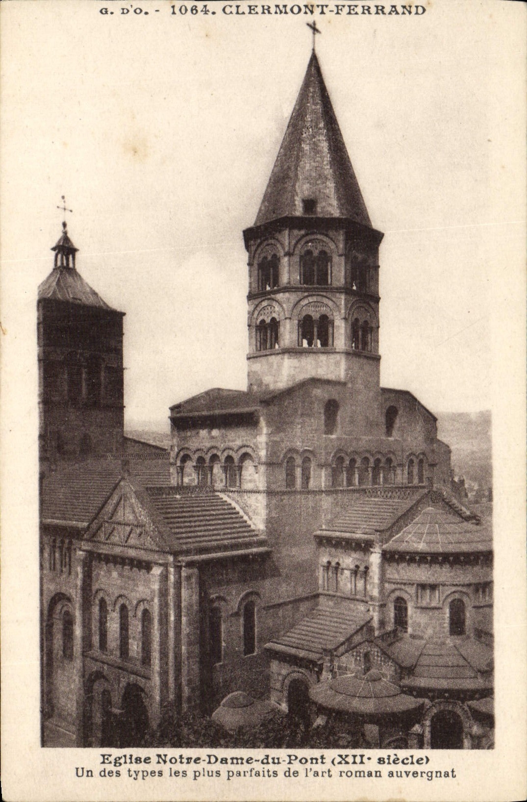VINTAGE POSTCARD Notre Dame Church of the Bridge Clermont Ferrand