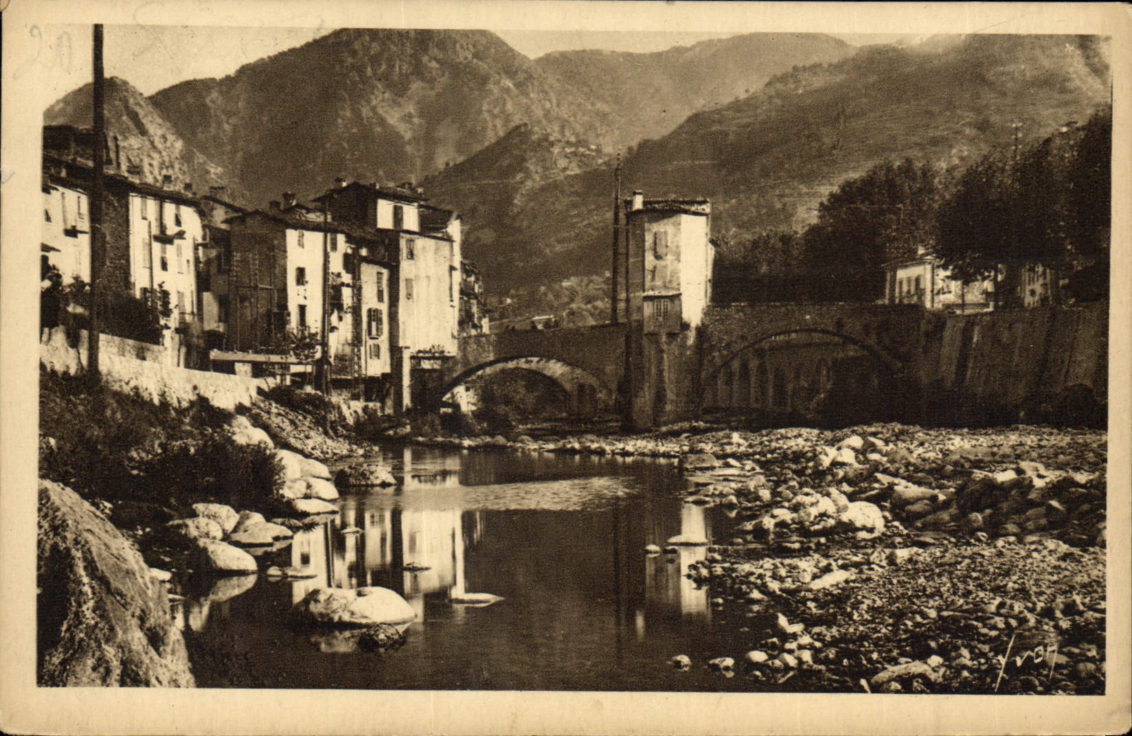 CPA Sospel Le Vieux Pont au bord de la Bevera