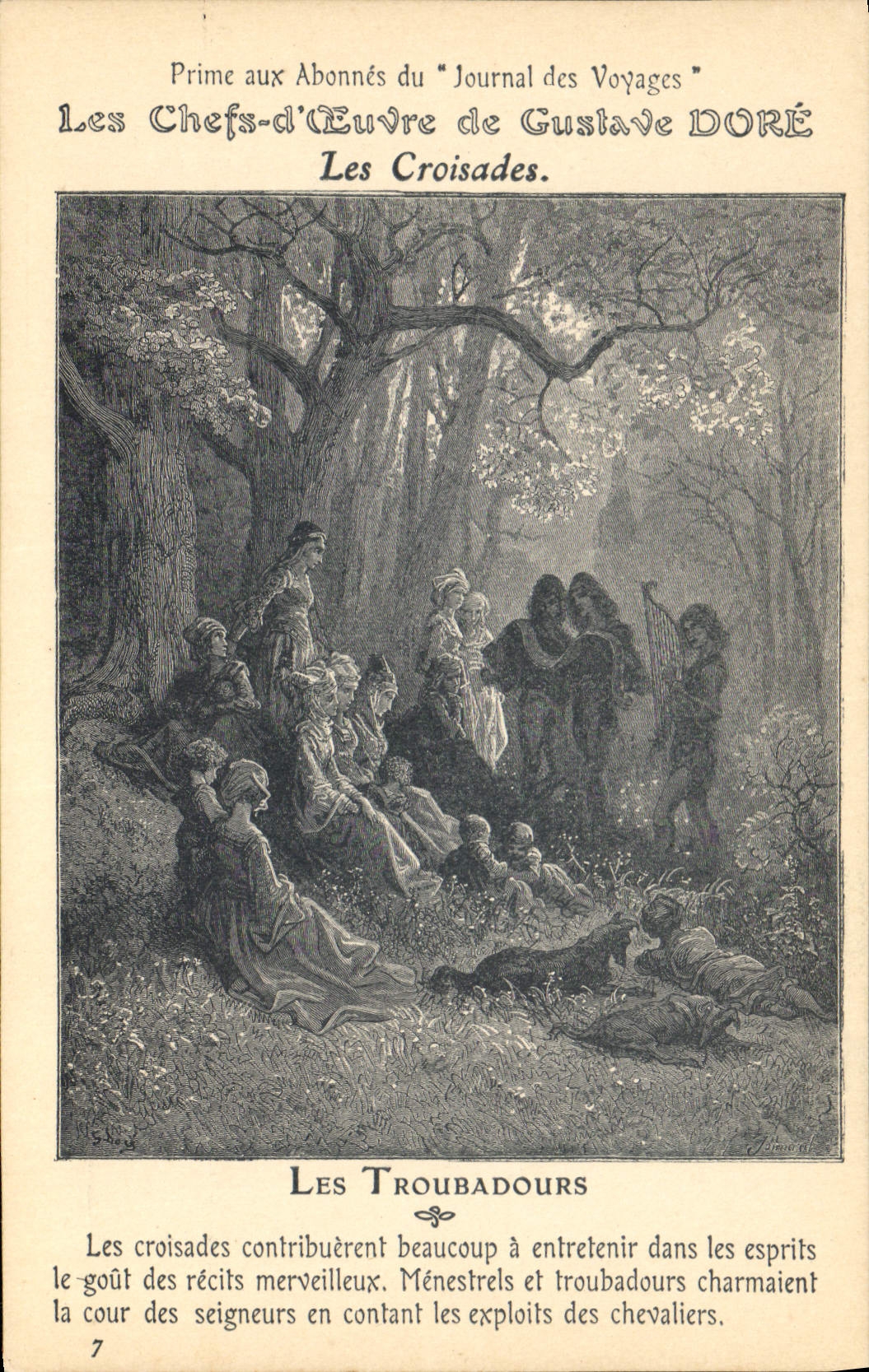 Los cocineros de la POSTAL de la VENDIMIA del trabajo de Gustavo doran las cruzadas los trovadores