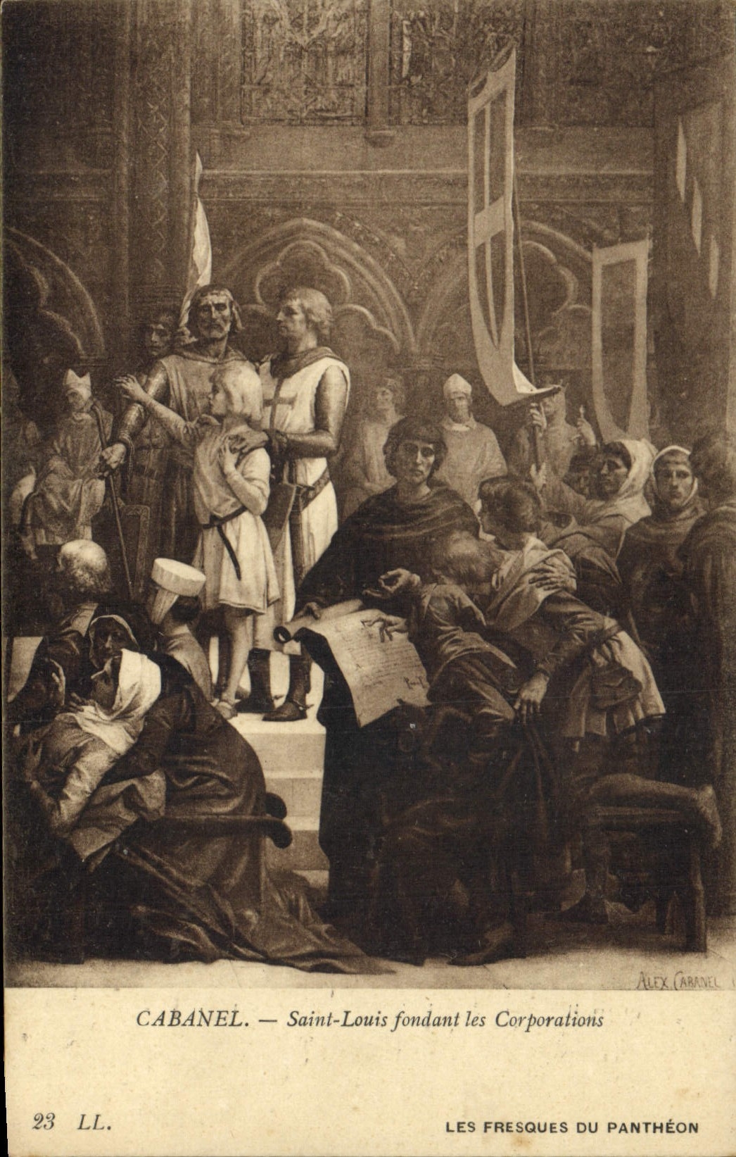 POSTAL Cabanel St. Louis de la VENDIMIA que derrite las corporaciones el panteón París