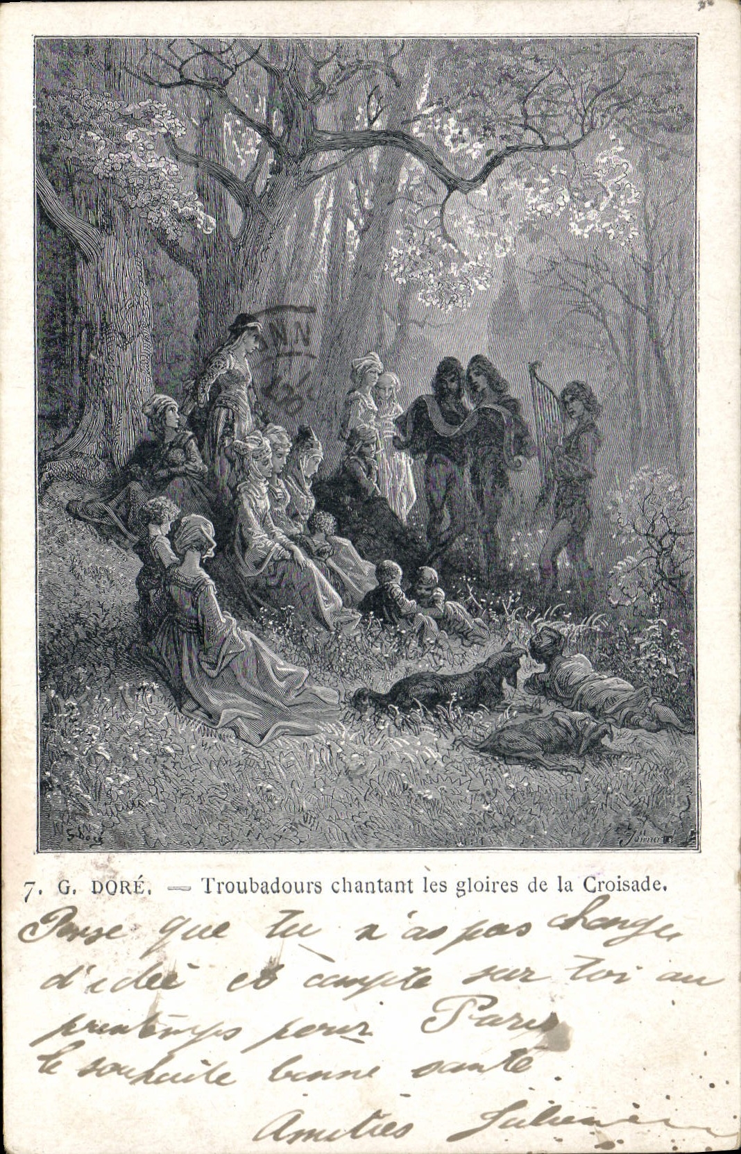 Los cocineros de la POSTAL de la VENDIMIA del trabajo de Gustavo doran las cruzadas de los trovadores que canta las glorias de la cruzada