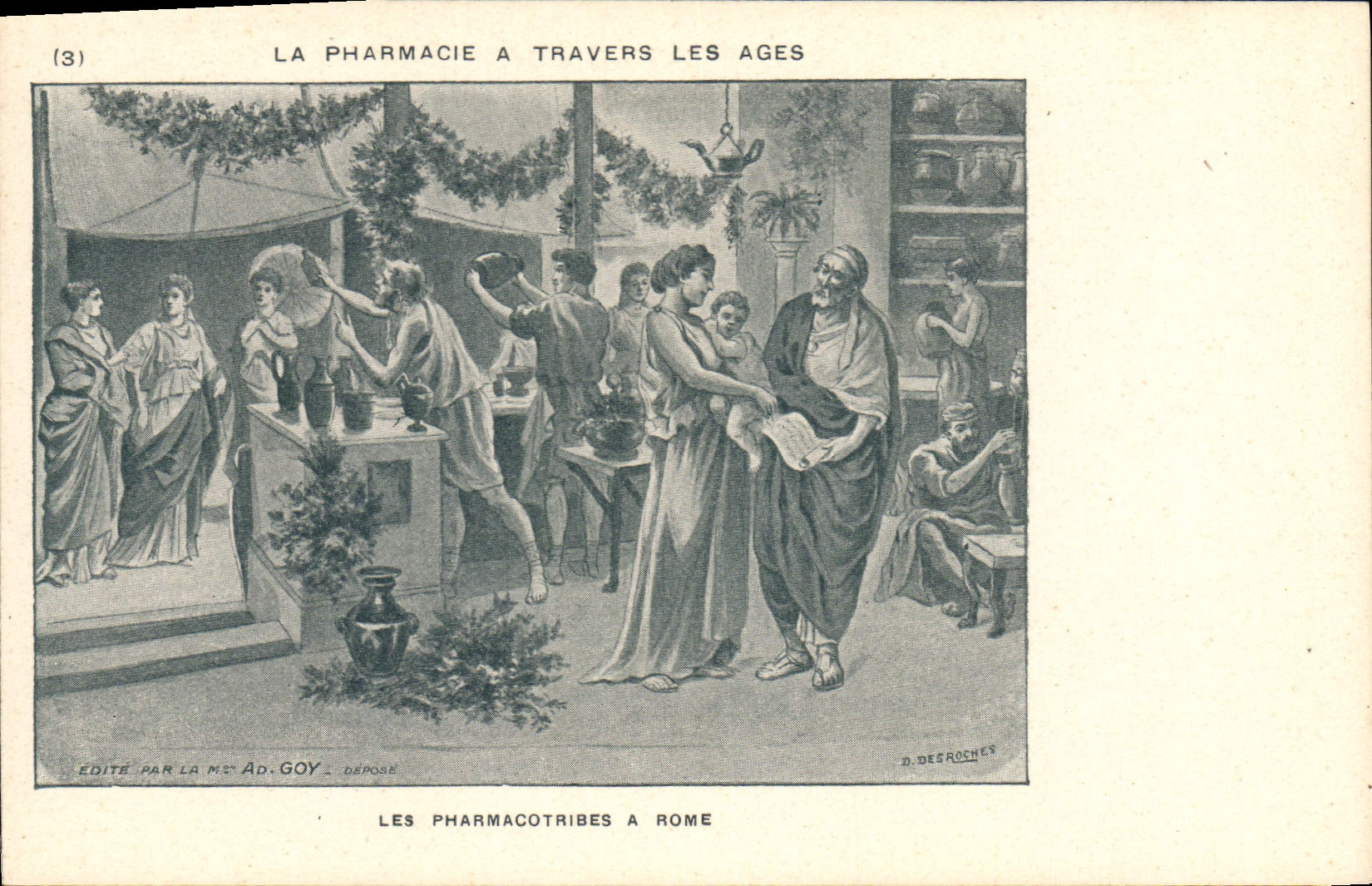 VINTAGE POSTCARD pharmacy through old the pharmacotribes has Rome