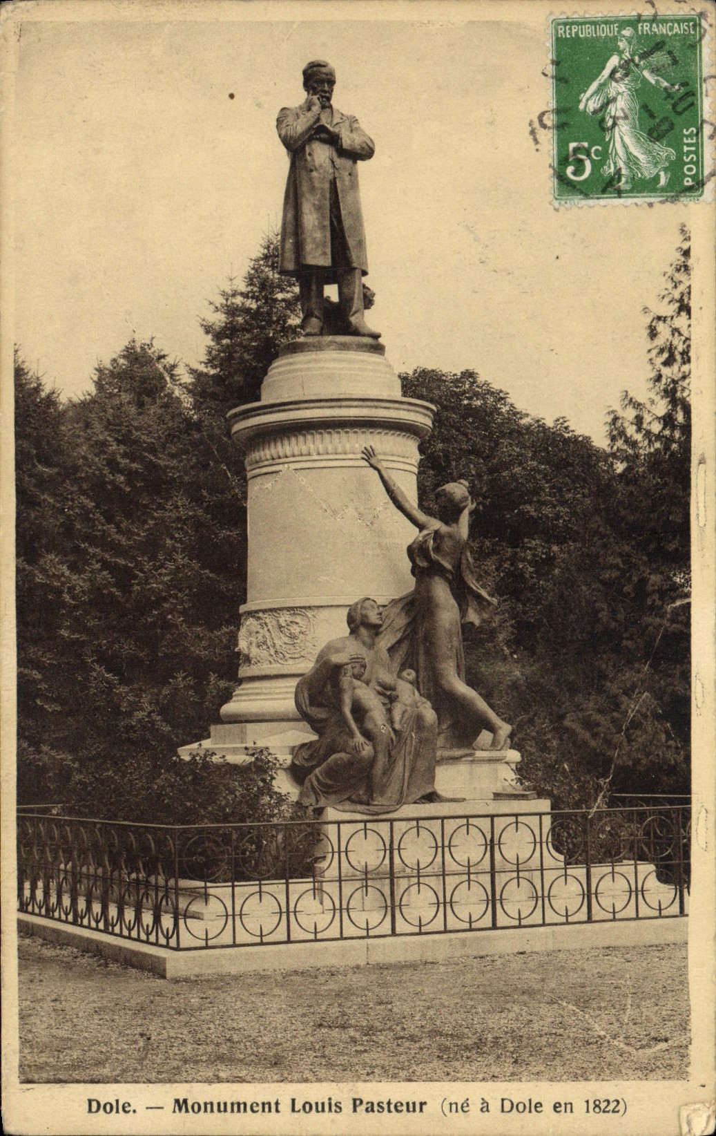VINTAGE POSTCARD Monument Louis Pasteur Pares