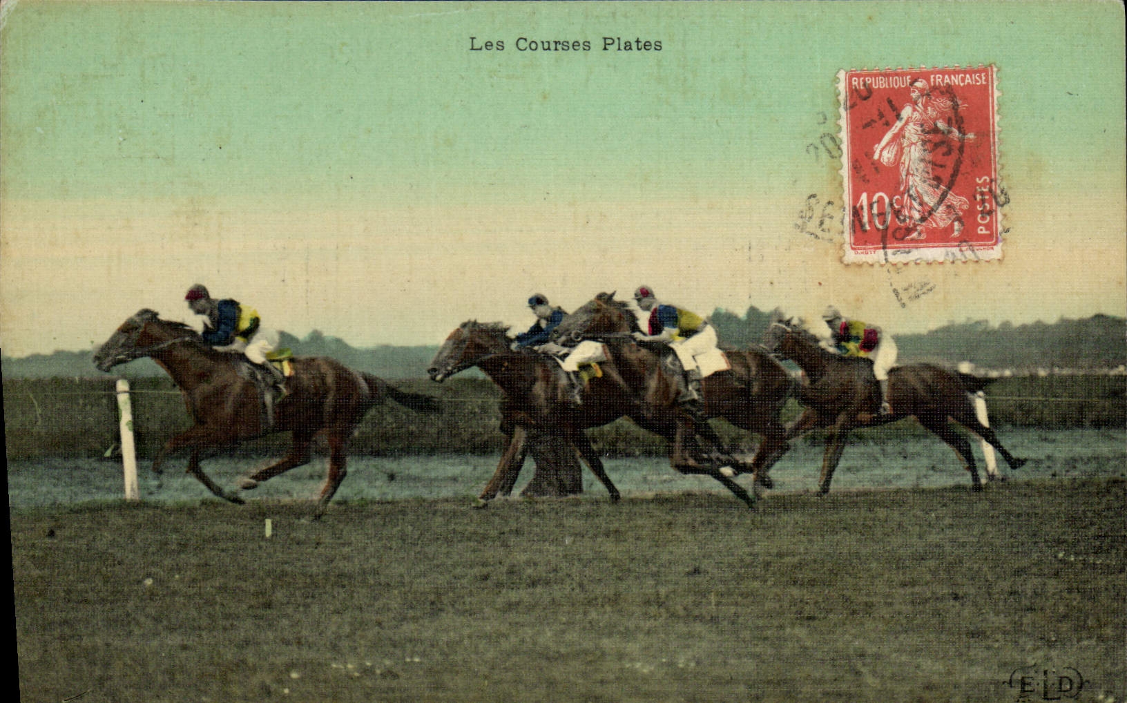 Equitación de Hippisme del caballo de la POSTAL de la VENDIMIA las pistas de razas (toilee de la carta)