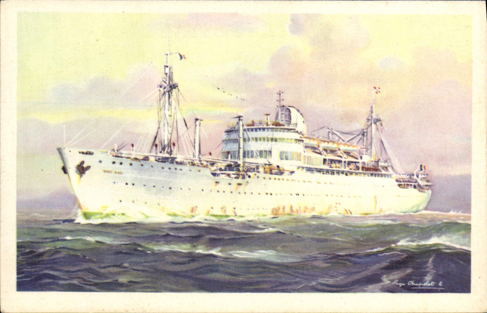 CPA Bateau Paquebot Compagnie des Messageries Maritimes Paquebot Viet-Nam 