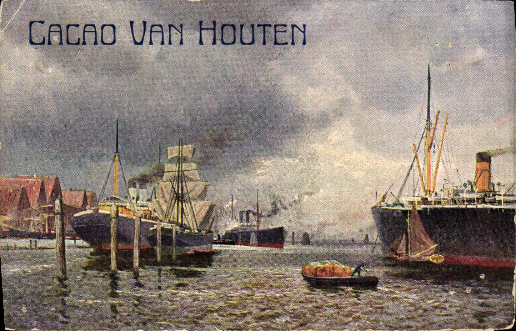 CPA Bateau Paquebot Cacao Van Houten