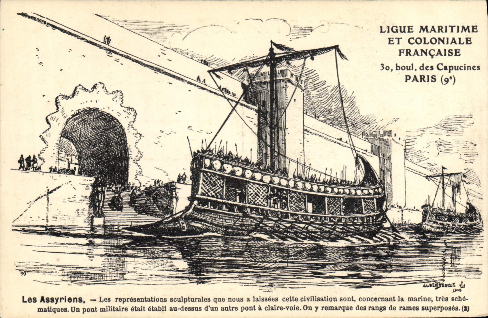 VINTAGE POSTCARD Boat Assyrians