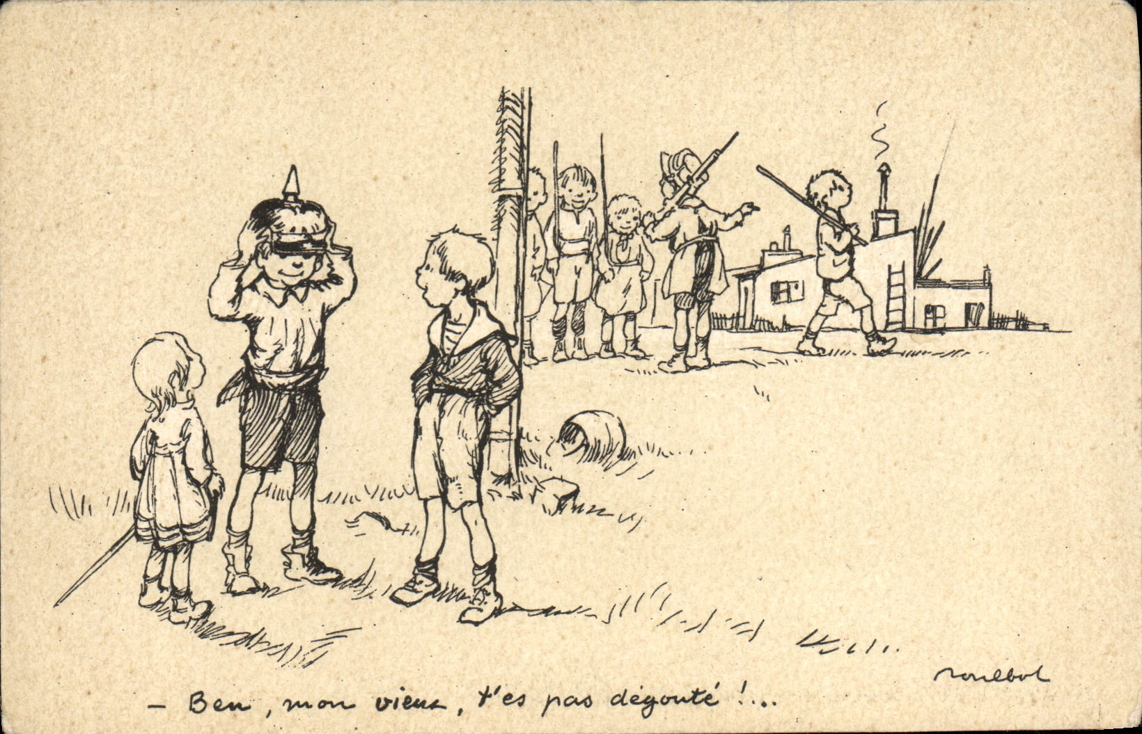 CPA Illustrateur Poulbot Soldat Militaria 