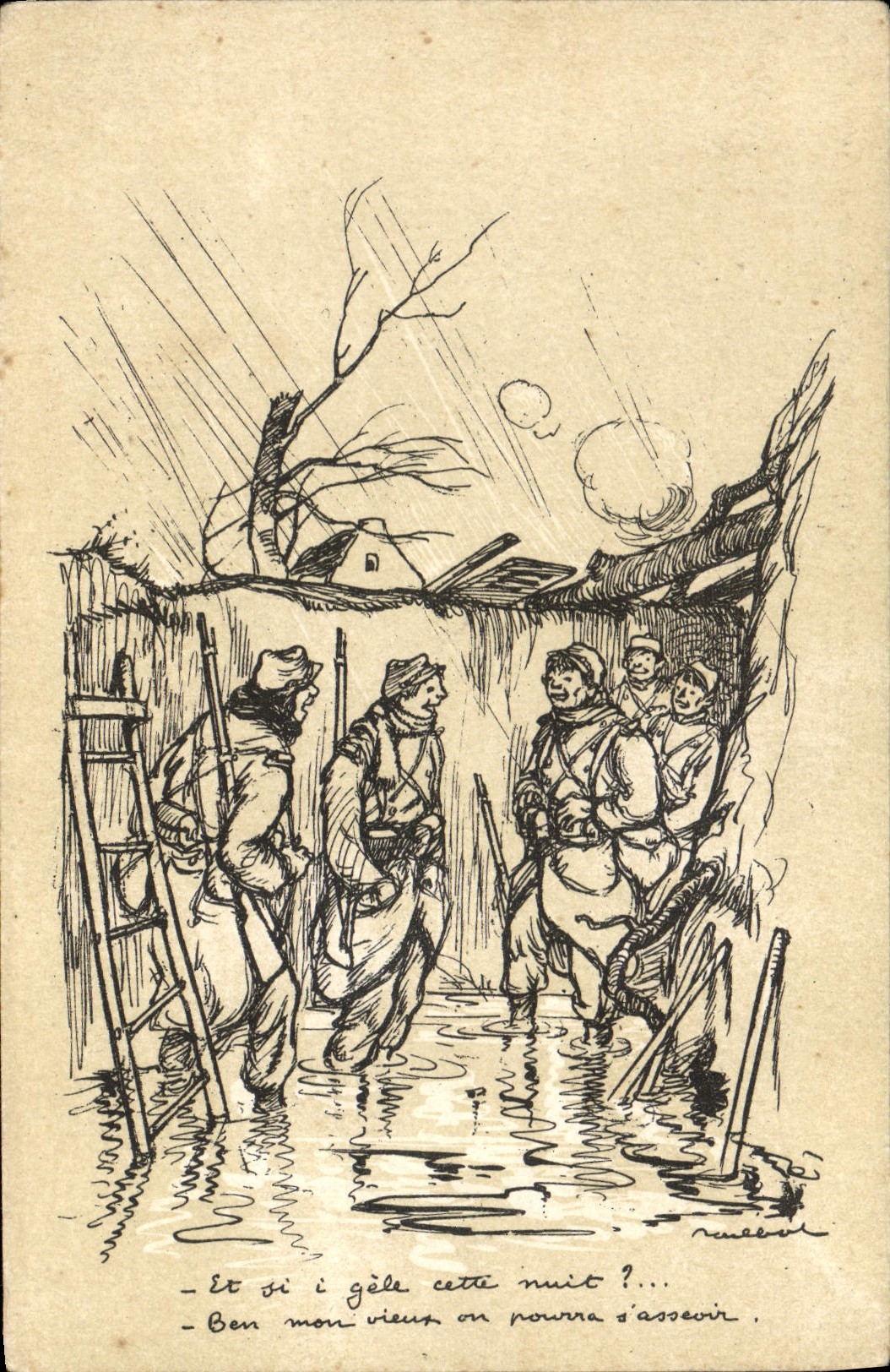 CPA Illustrateur Poulbot Soldats Militaria