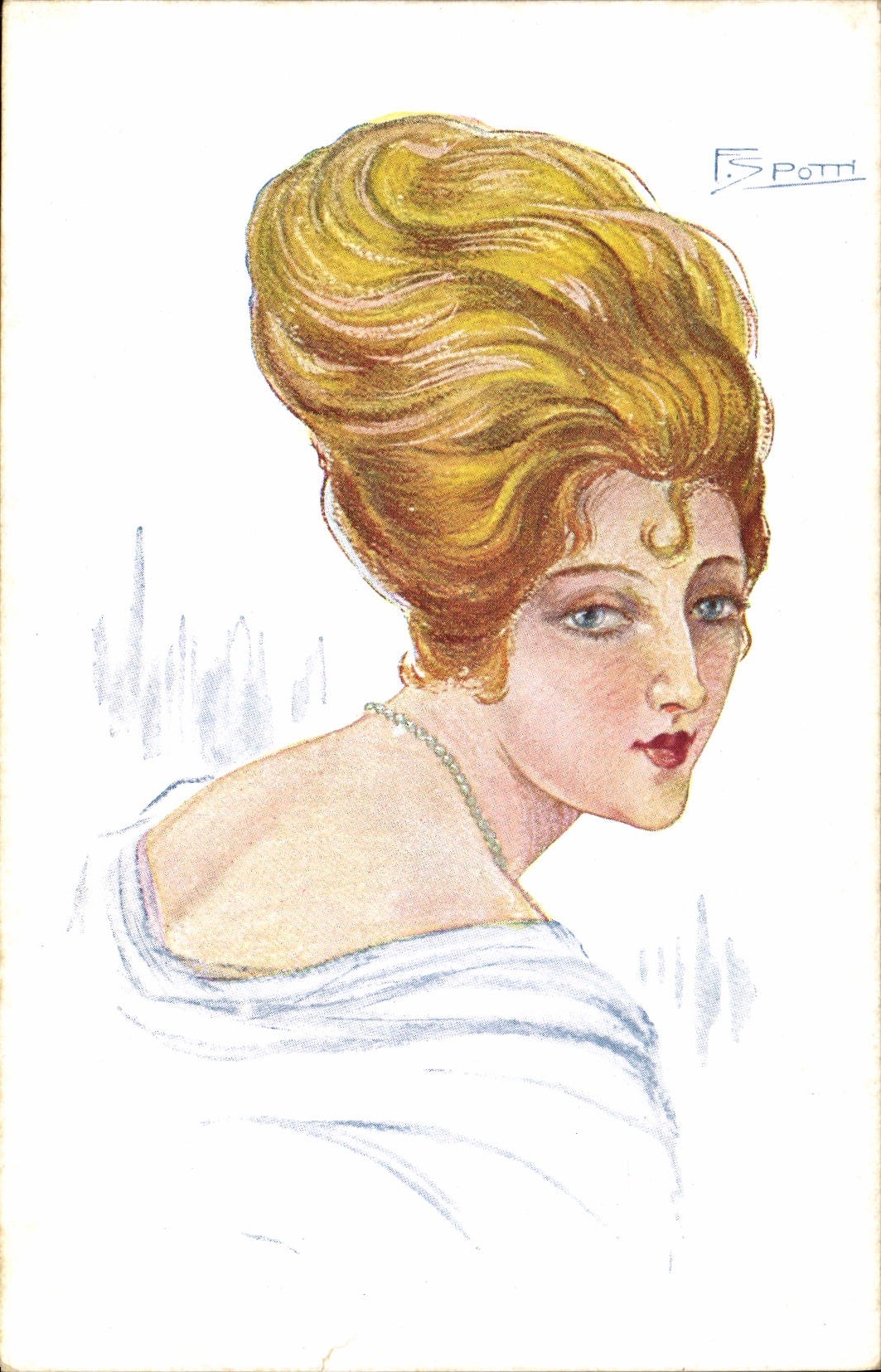 CPA Fantaisie Illustrateur Femme Spotti